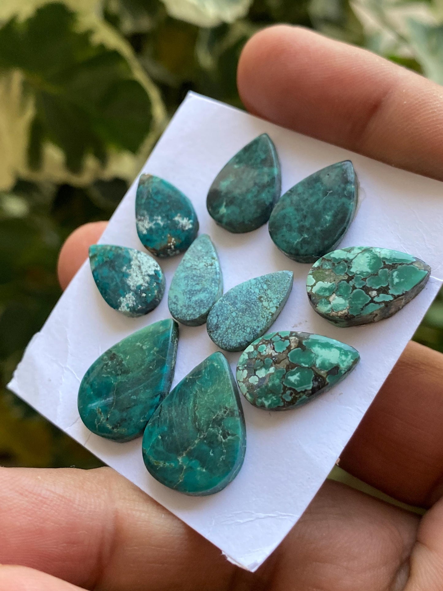 Stunning Turquoise pairs natural hubei mines smooth polished cloud mountain pcs 10 wt 45 carats 15x8-19x14mm turquoise earrings supply