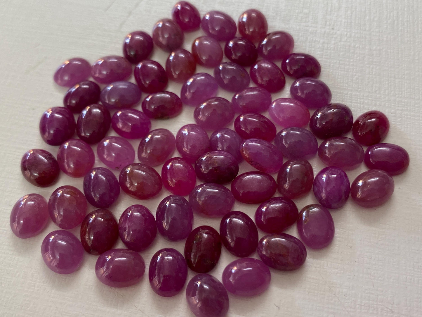 Dazzling very rare natural ruby cabochons Tanzania mines lot mix pcs  wt cts size 7x9mm unheated untreated ruby smooth