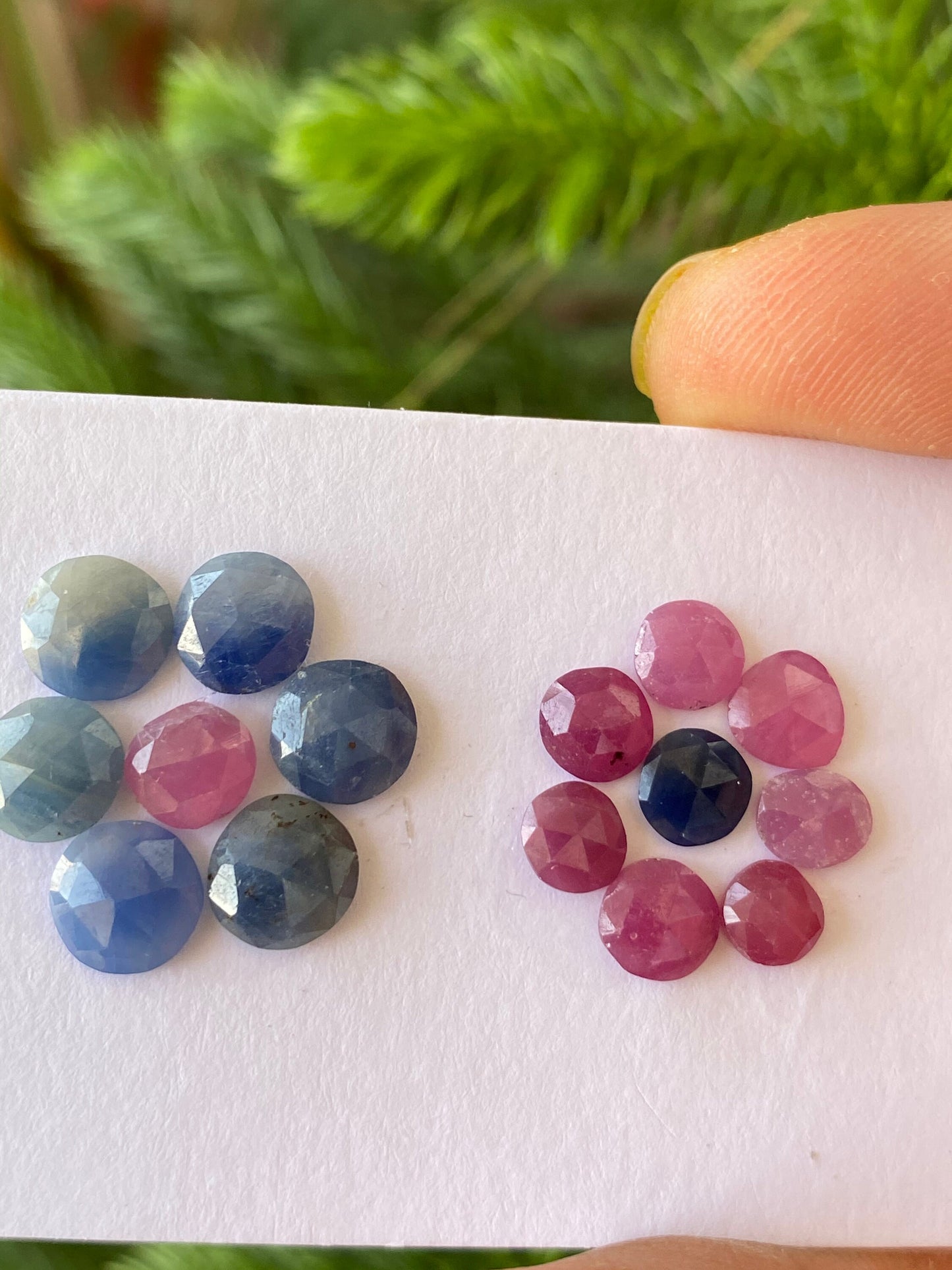 Cute lot of rare blue sapphire ruby round rosecut pcs 15 wt 13 carats  size 5mm-7.1mm rosecut sapphire rounds