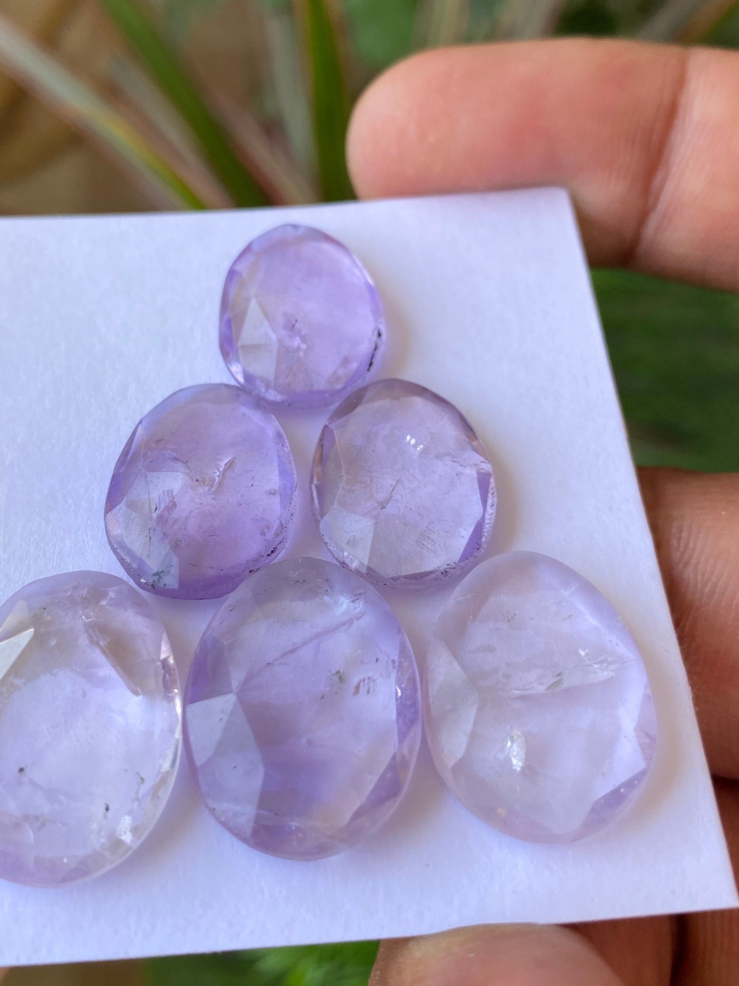 Gorgeous rare Brazilian mines Amethyst big size rosecut wt 58 carats pcs 6 size 17.9x13mm-21x15.5mm Ametrine rosecut lot large size