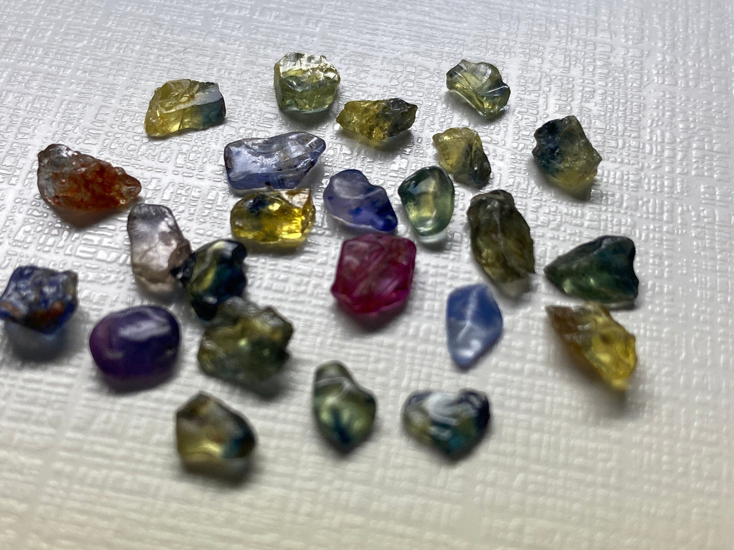 Extremely rare Bicolor sapphire rough colorful Bicolor multi sapphire lot pcs 24  wt 16.45 carats 5x4mm-7x4.6mm bicolor multi sapphire