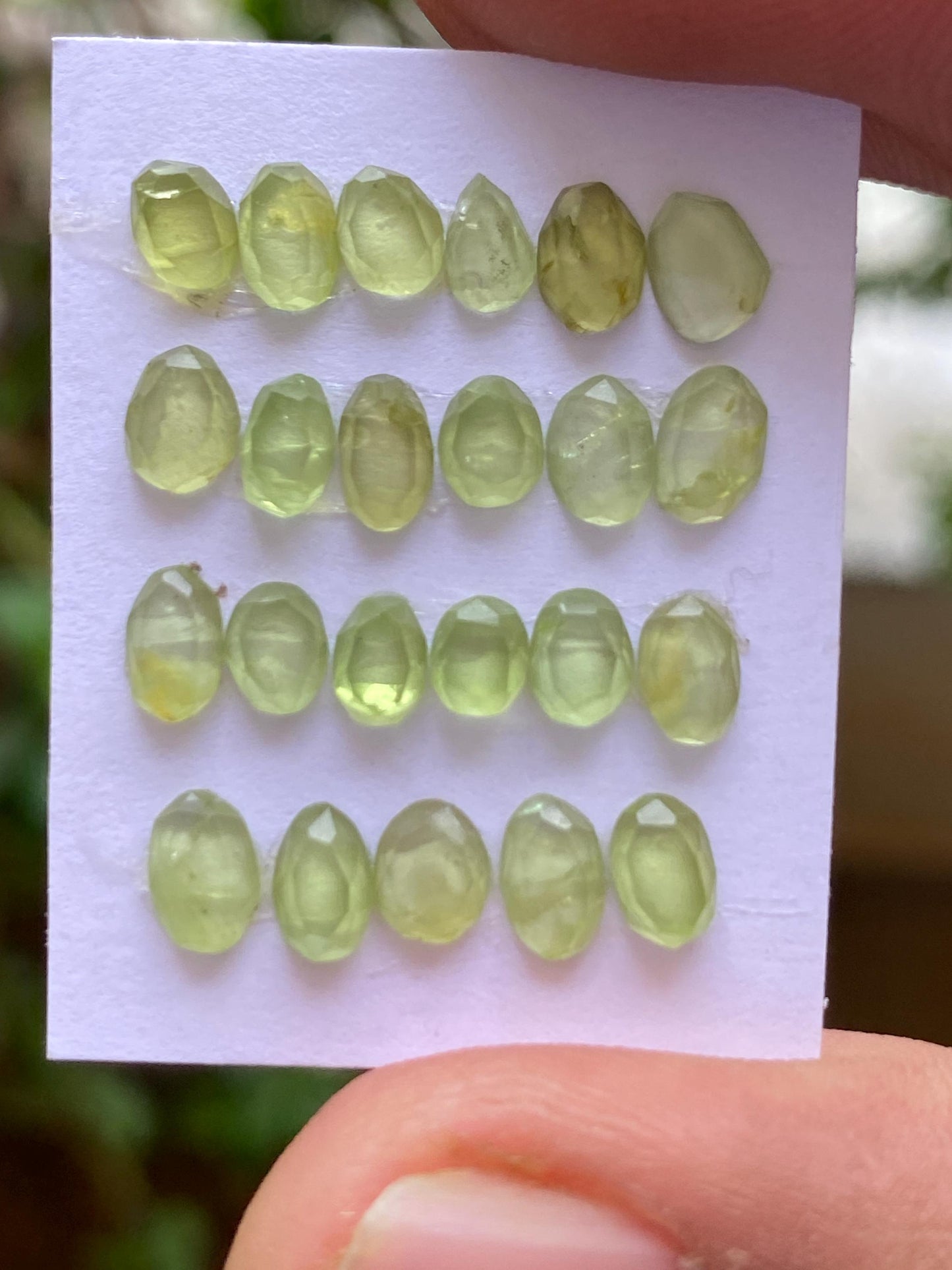 Astonishing peridot  oval shape cut flat back  pcs 23 wt 7 cts size 4.8x3.2mm-5.8x4mm  natural peridot oval shape  cut jewelry supply