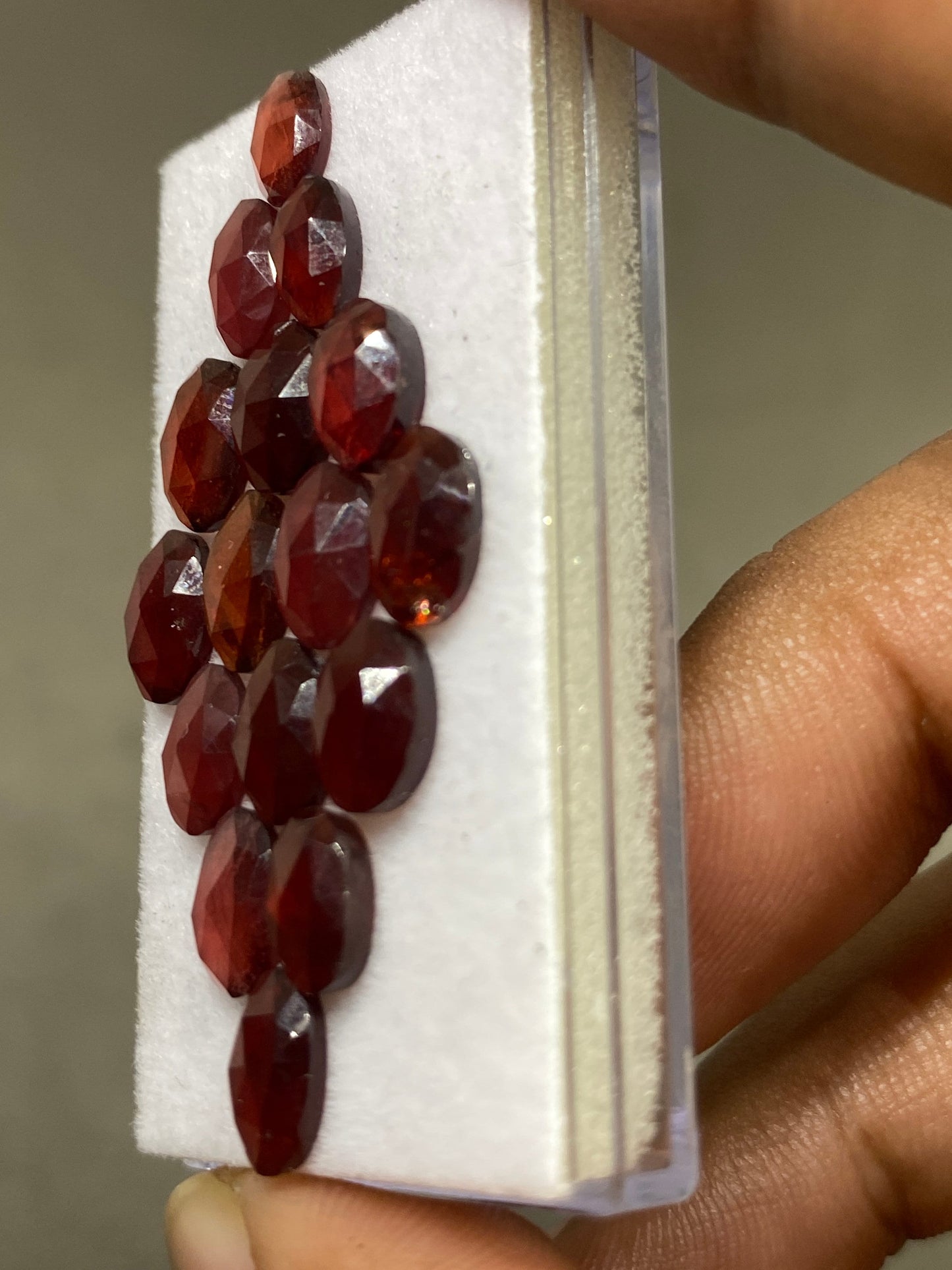 Gorgeous rare rosecut red orange garnet fancy garnet rosecut 7.7x5mm-9x6.5mm pcs 16 wt 24 cts mix sizes  orange garnet rosecut