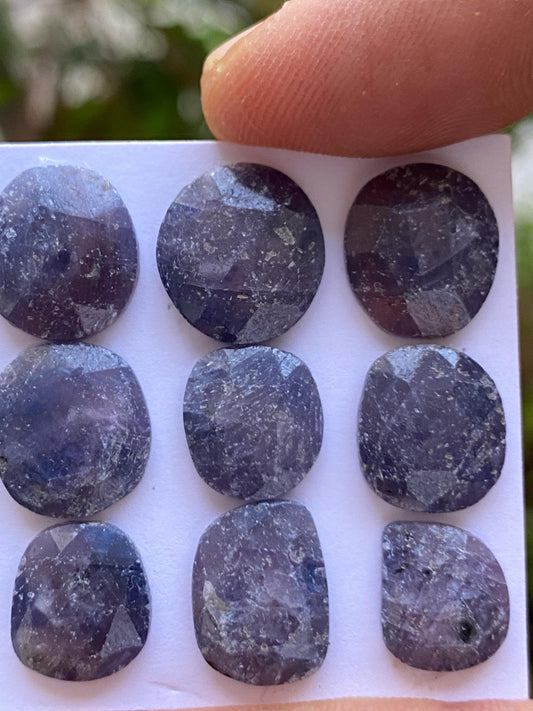 Magnificent Natural unheated untreated blue purple sapphire rosecut wt 43 cts pcs 9 size 10x9-13x11mm unheated blue sapphire rosecut