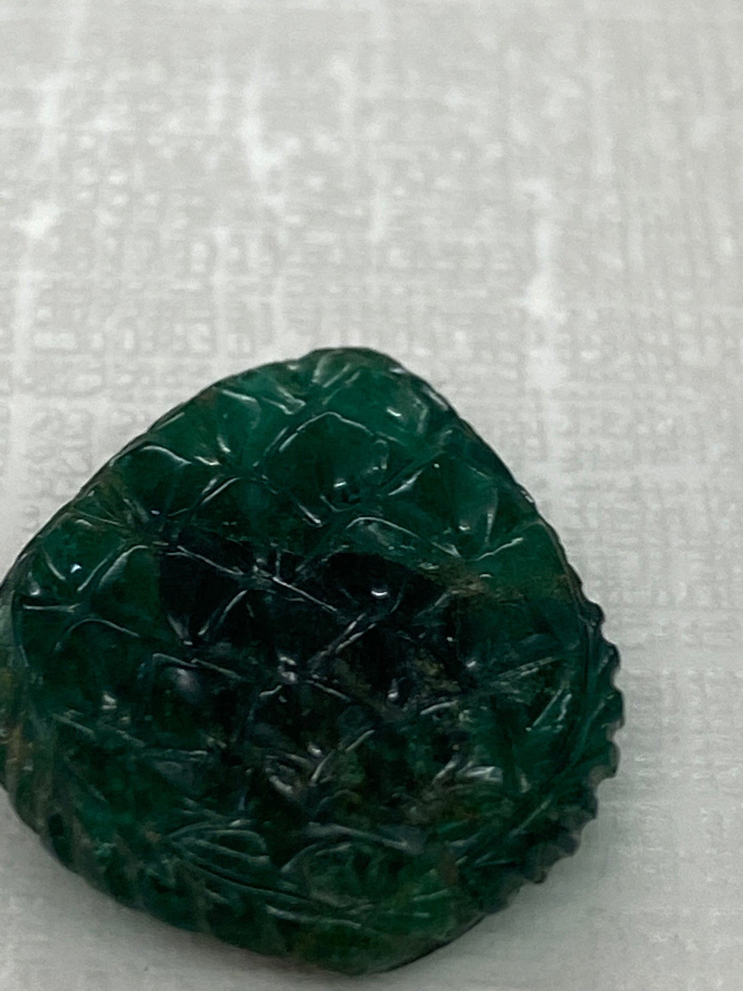 Very Very rare Zambian Emerald pendant Carving weight 12.5 carats Beautiful rare natural emerald carving Size 20x16mm rare natural emerald