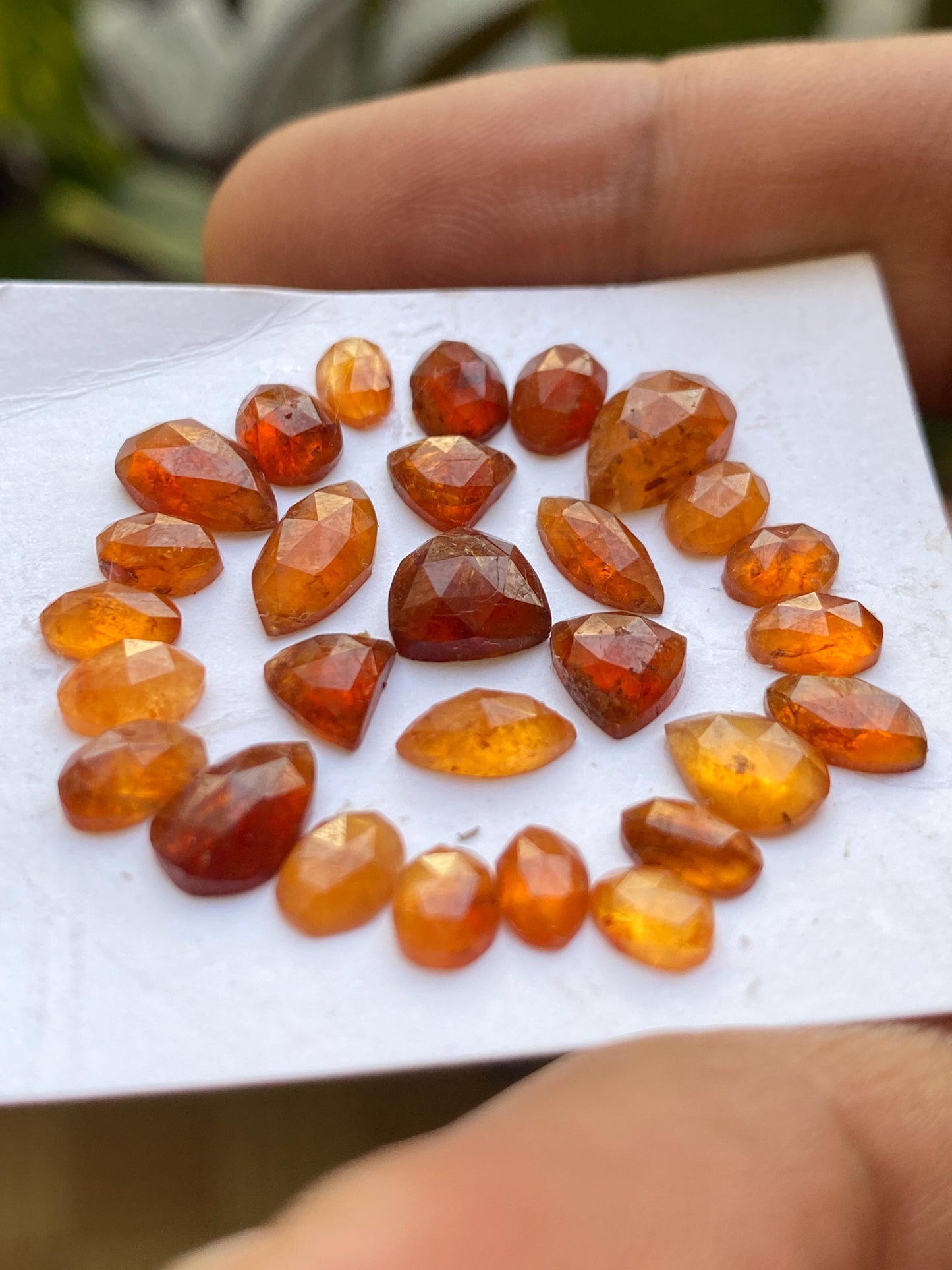 Wow Rare orange kyanite rosecut  flats fine quality weight 25.35 carats pcs 28 size 5.5x4mm-10.3x6.5mm good quality rosecut kyanite