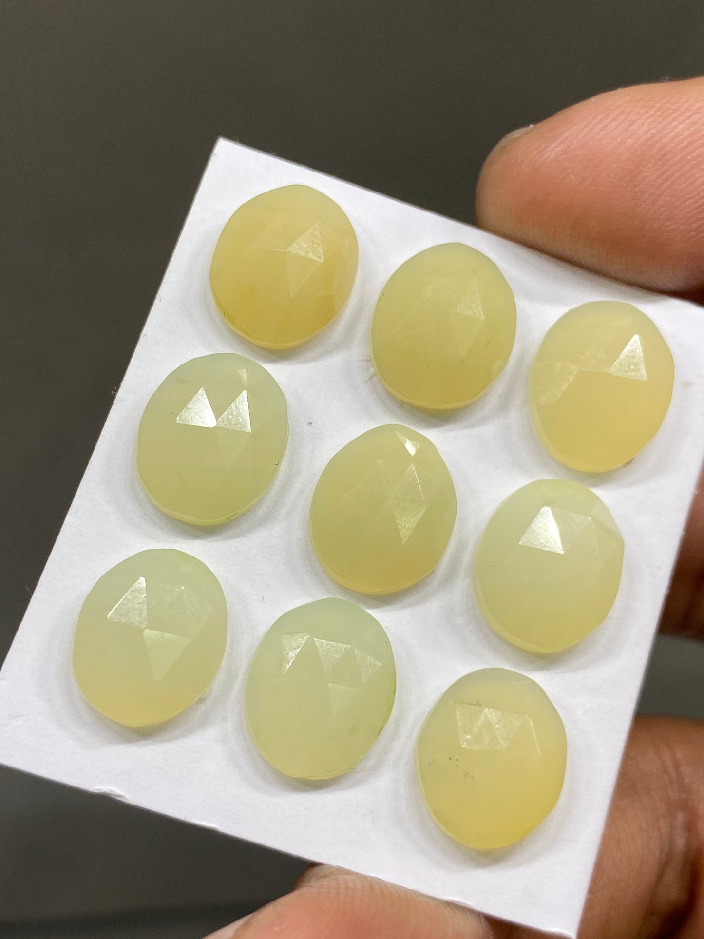 Rare Kenya mines Yellow opal ovalish rosecut  weight 25 cts pcs 9 size 12x10mm Yellow opal stepcut ovalish rosecut flatbacks