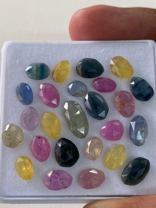 Scintillating rare umba sapphire rosecut  multi sapphire lot  pcs 25 wt 32 cts size 6x5-12x6mm rosecut umba sapphire