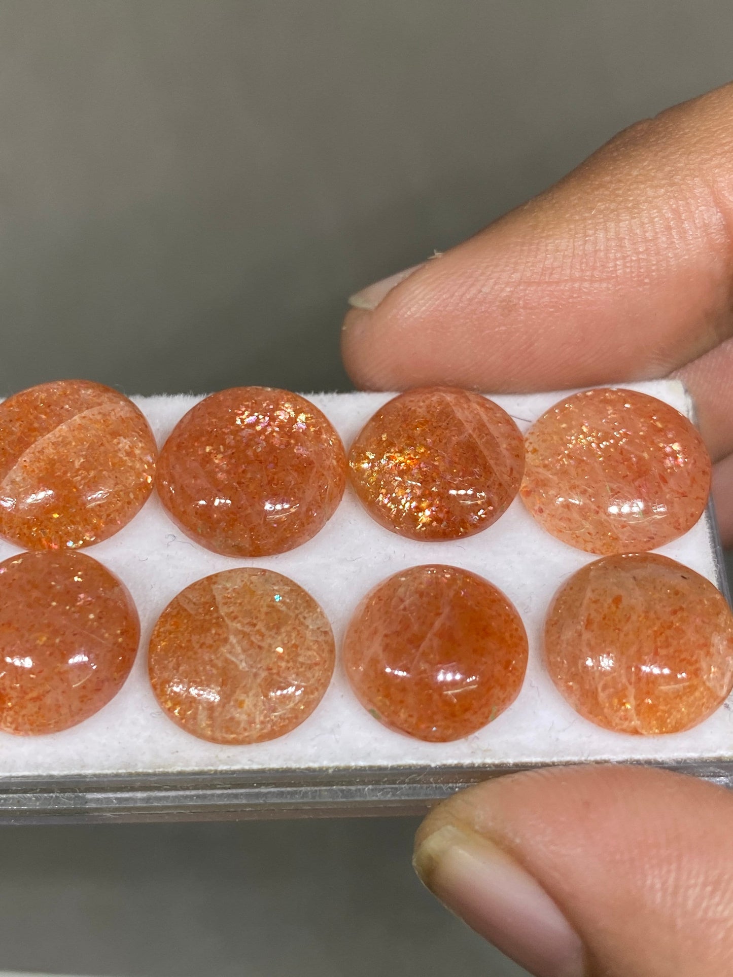 Stunning rare sunstone Round smooth Cabochons  wt 43 carats pcs 8 size 12mm-13mm round sunstone flatback gems