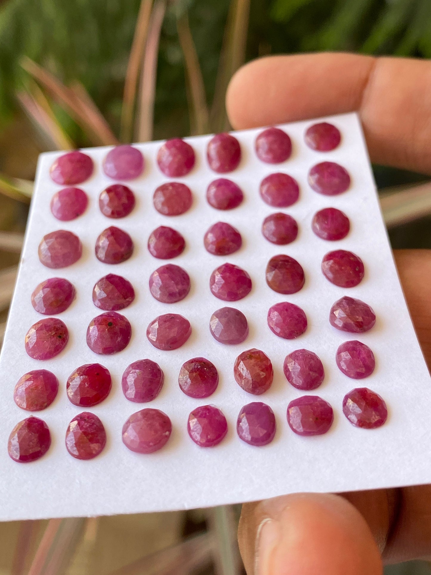 Stunning Rare natural ruby rosecut lot mix shapes  pcs 44 wt 50.50 cts size 6.4x5.1mm-10x8.3mm unheated untreated natural ruby rosecut