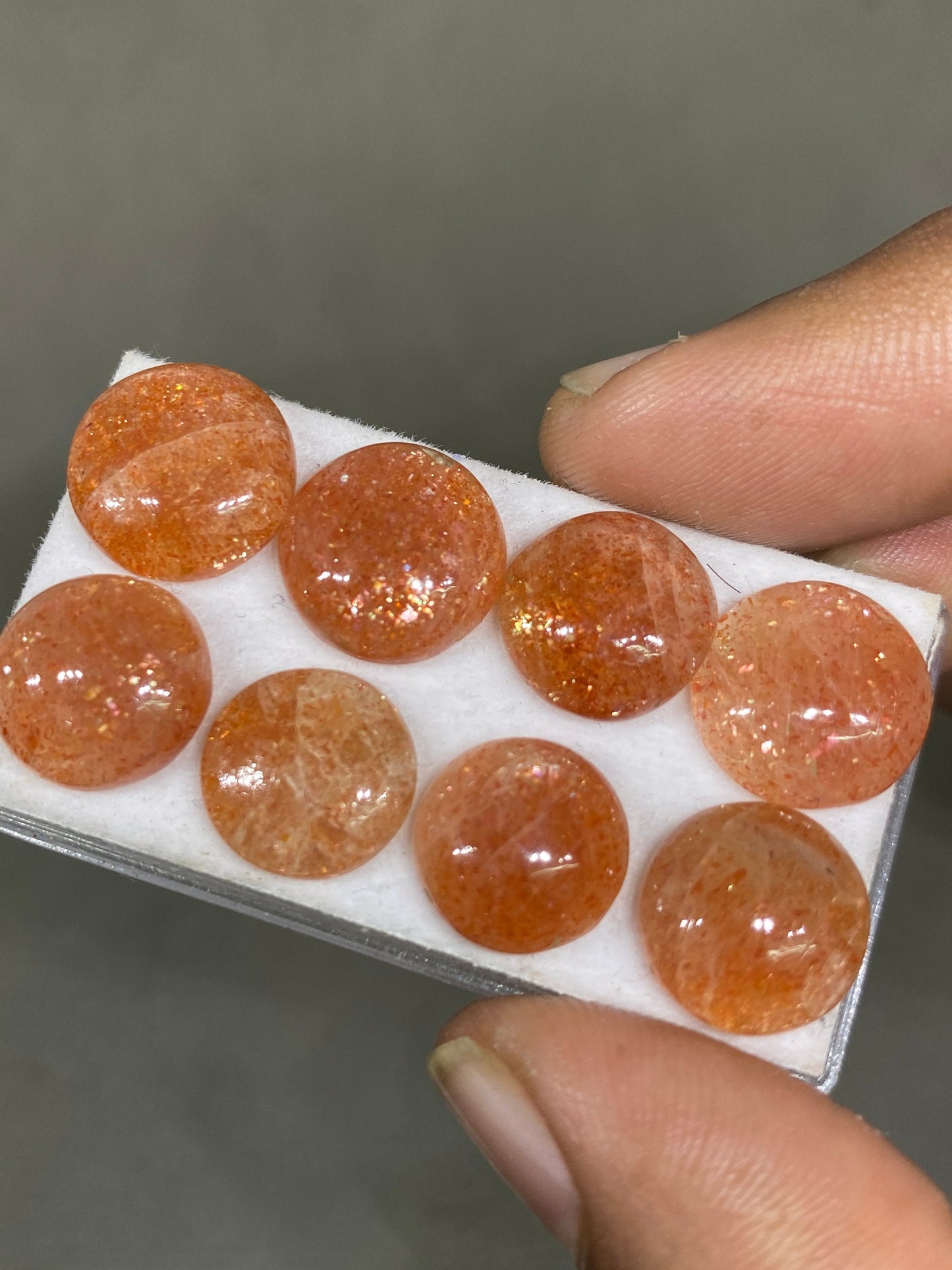 Stunning rare sunstone Round smooth Cabochons  wt 43 carats pcs 8 size 12mm-13mm round sunstone flatback gems