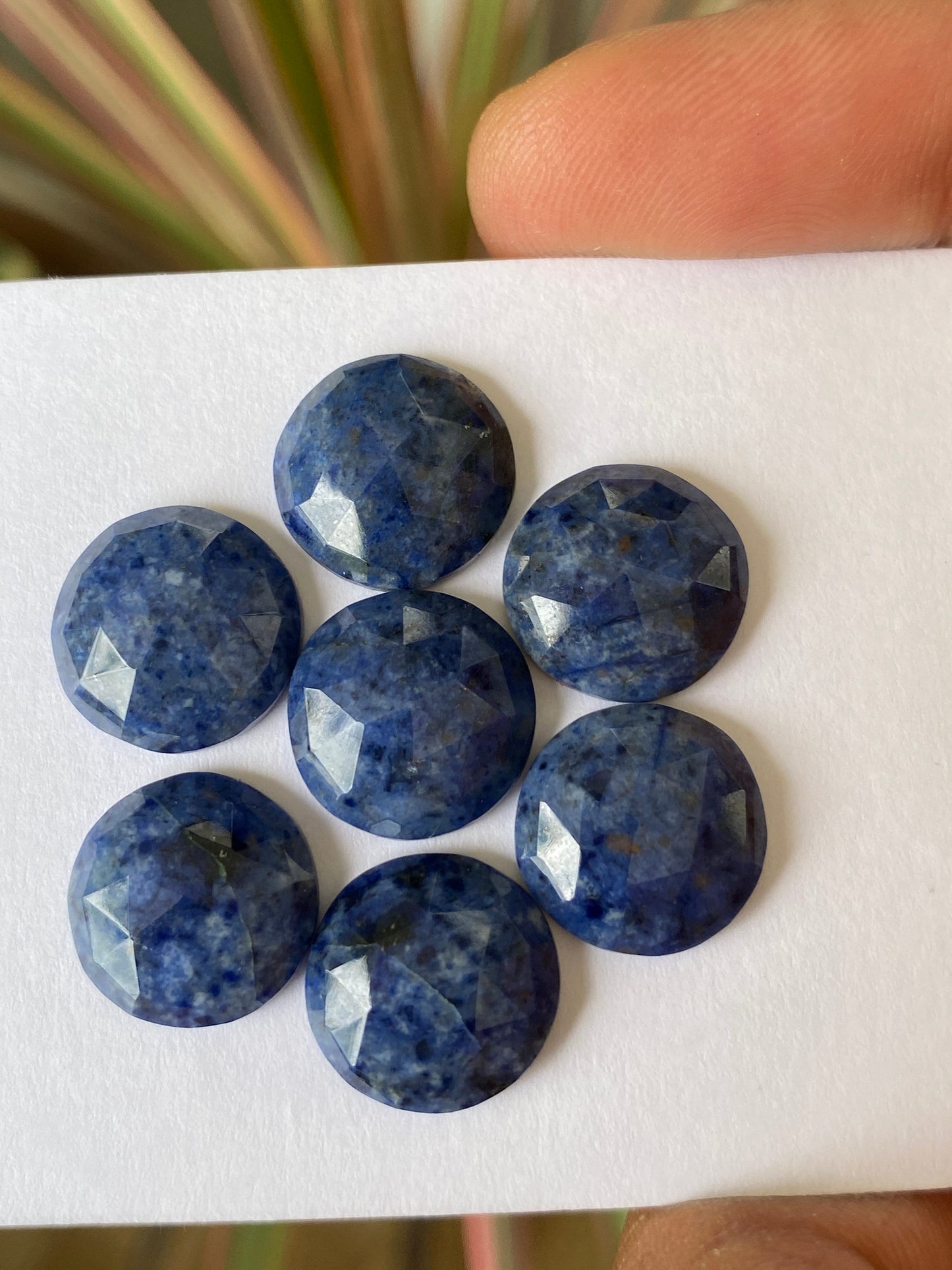 Fascinating  Dumortierite rosecut wholesale lot rosecut dumortierite round flatback gems