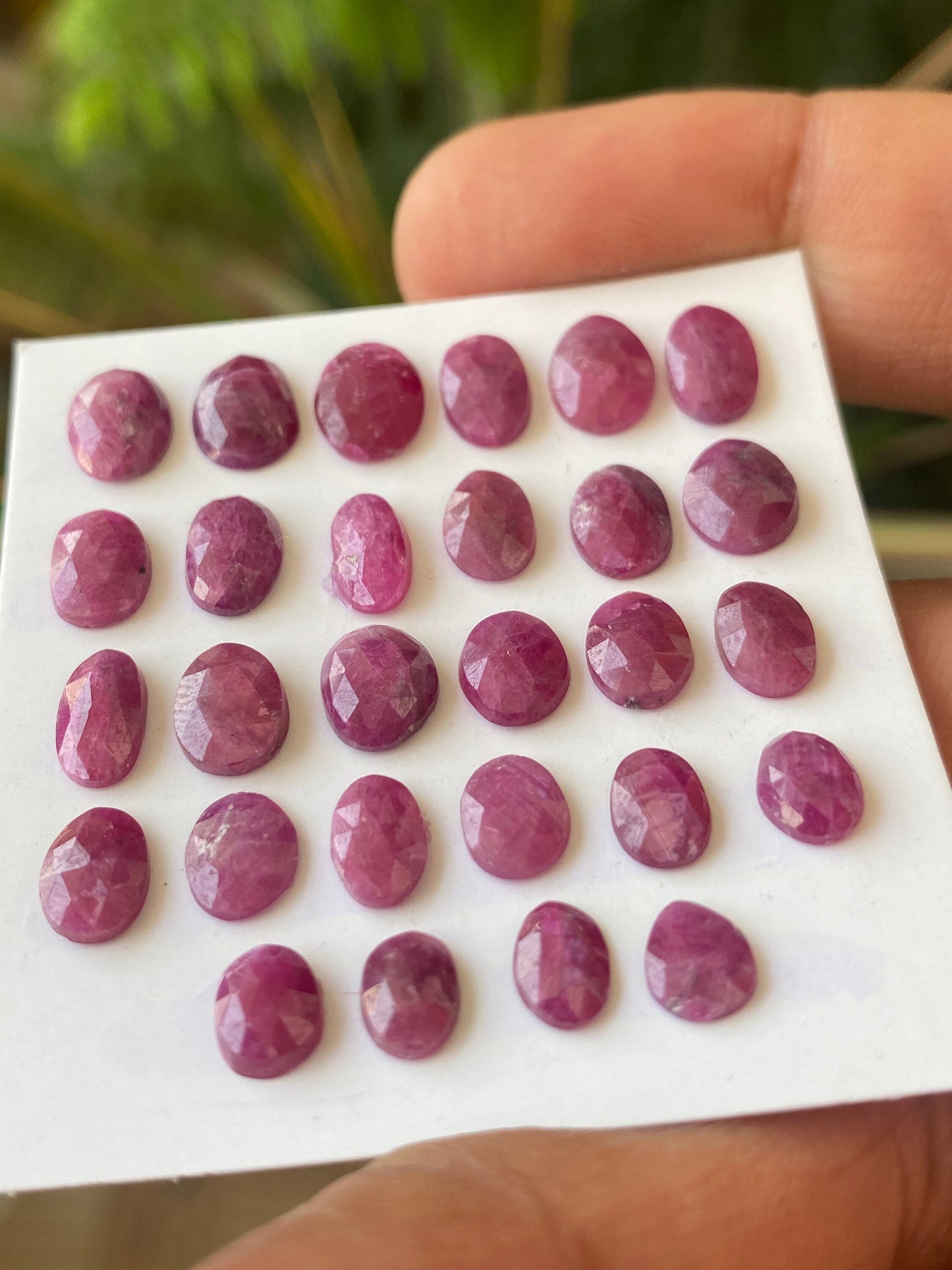 Rare natural ruby rosecut lot mix shapes  pcs 28 weight 32 cts size 9x7mm-6x5mm unheated untreated natural ruby rosecut