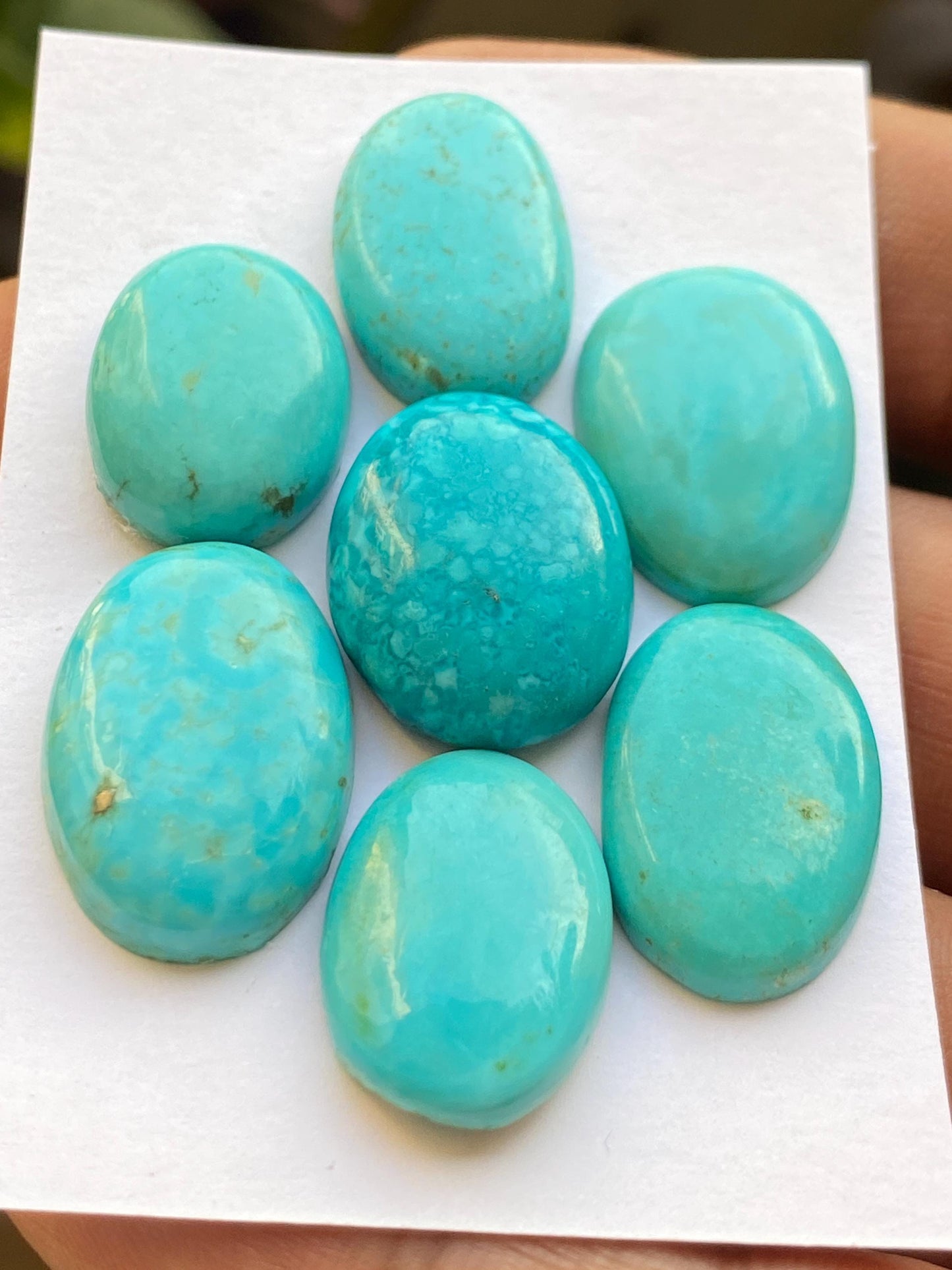 Stunning  rare Arizona  mines Turquoise cabochons  natural smooth polished ovals pcs 7 wt 108 carats 21x15mm-24x21mm turquoise cabochons