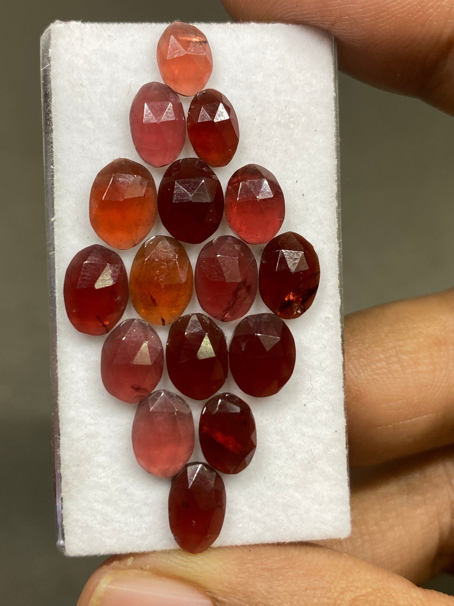 Gorgeous rare rosecut red orange garnet fancy garnet rosecut 7.7x5mm-9x6.5mm pcs 16 wt 24 cts mix sizes  orange garnet rosecut