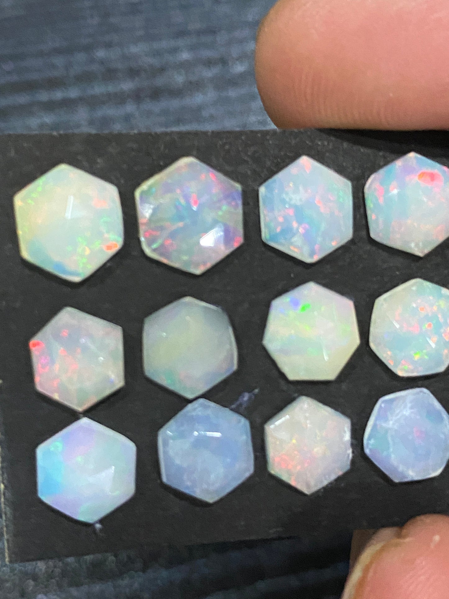 Enchanting Ethiopian opal hexagon rosecut Welo opal rosecut aaa quality wt 9 cts pcs 12 size 8x7mm-9x8mm rosecut fire opal hexagon rosecut