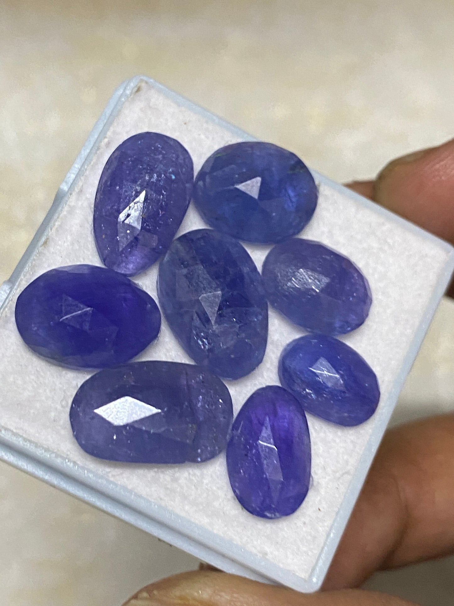 Mesmerising Rare set tanzanite rosecut flats tanzanite weight 40 carats size 8x6-13x8mm pcs 8 rosecut tanzanites flatback gems