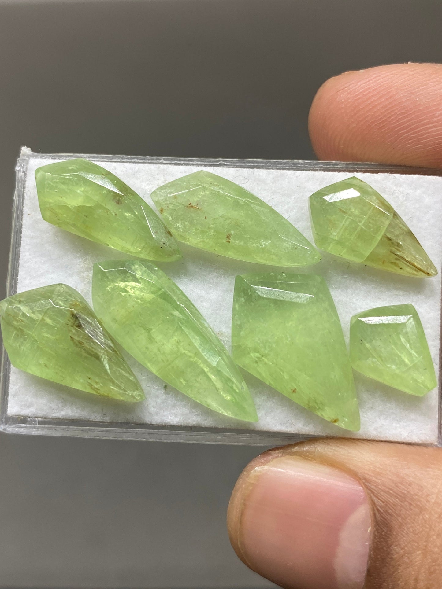 Dazzling rare parrot green kyanite geometric kite flats fine quality wt 36 carats size 10x8mm-24x9mm pcs 7 parrot green kyanite kite