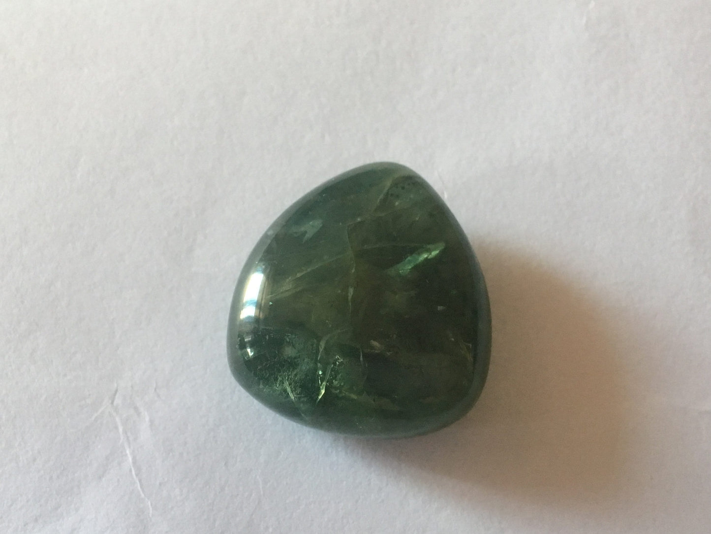 Very beautiful Extremely rare green sapphire big crack in the center 65 carats  umba sapphire smooth polished heart cabochon electric color