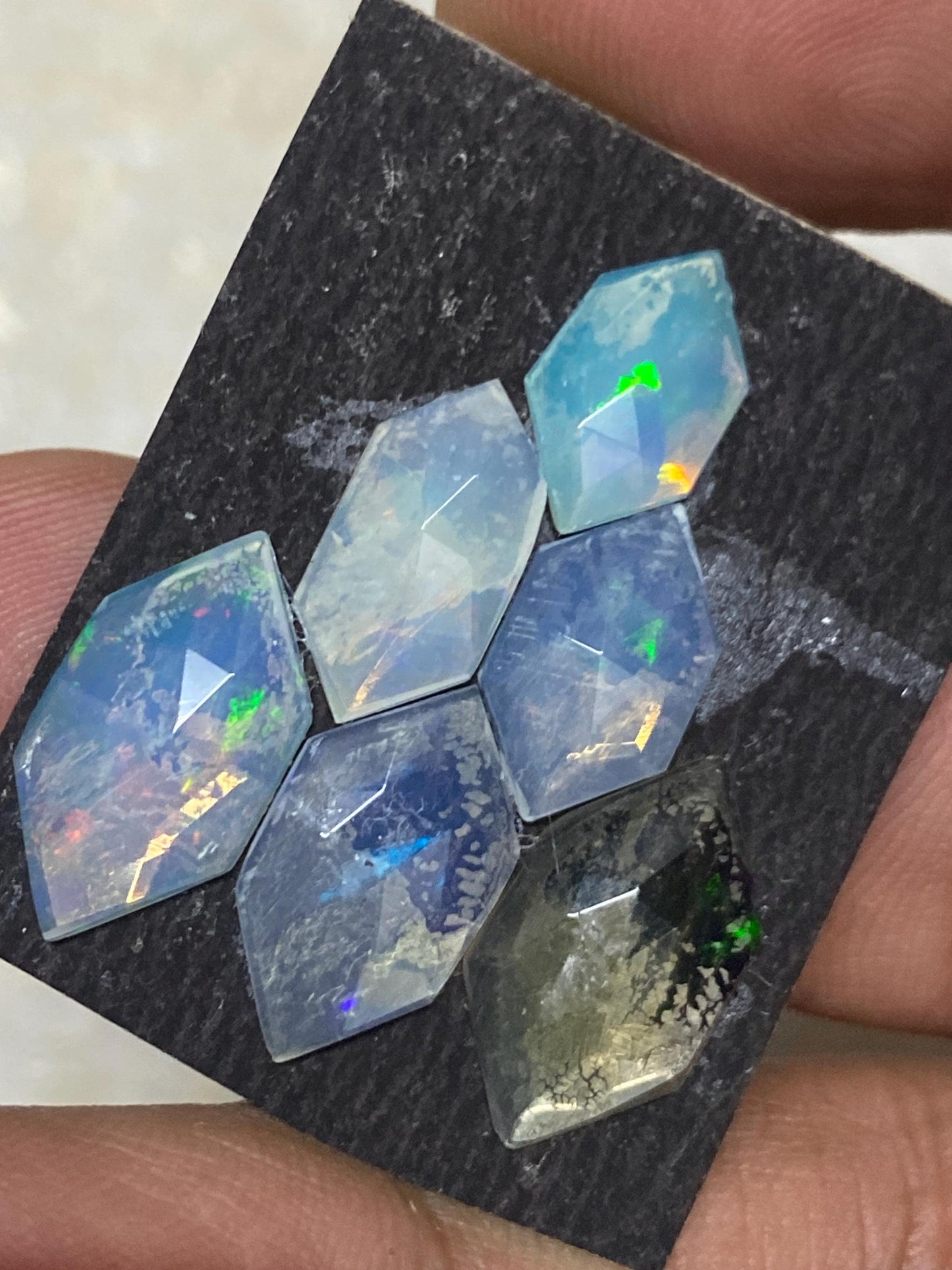 Fascinating Ethiopian mines opal rosecut hexagon Welo opal rosecut wt 5 cts pcs 8 size  rosecut opal beautiful fire natural opal rosecut