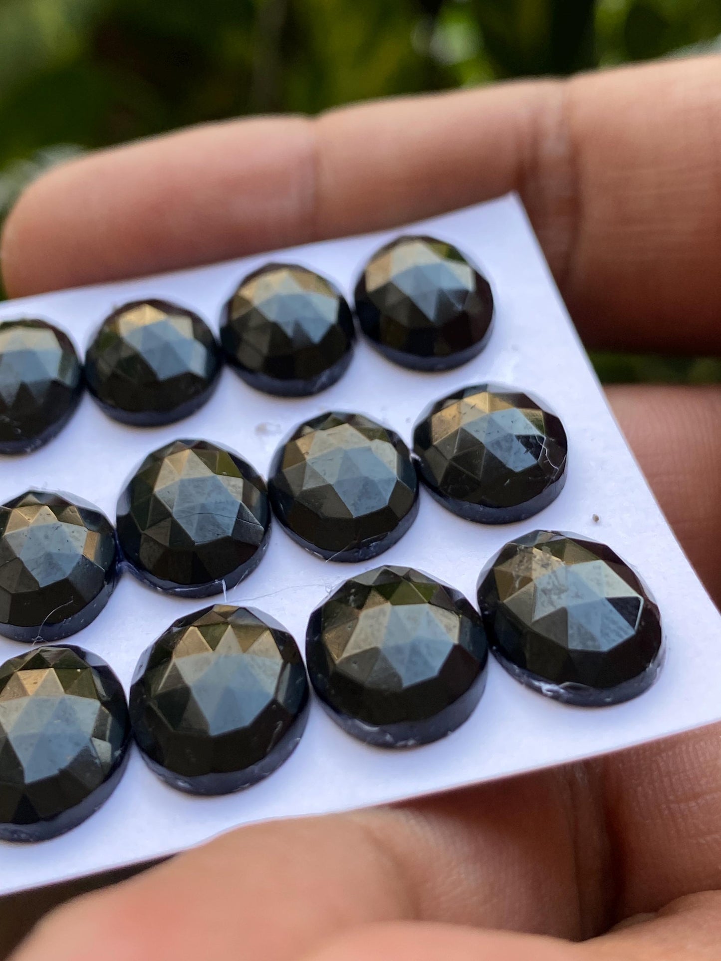 Stunning rare  Black tourmaline rosecut wholesale lot weight 64 cts pcs 12 size 13x10-14x11mm rosecut black tourmaline ovalish oval rosecut