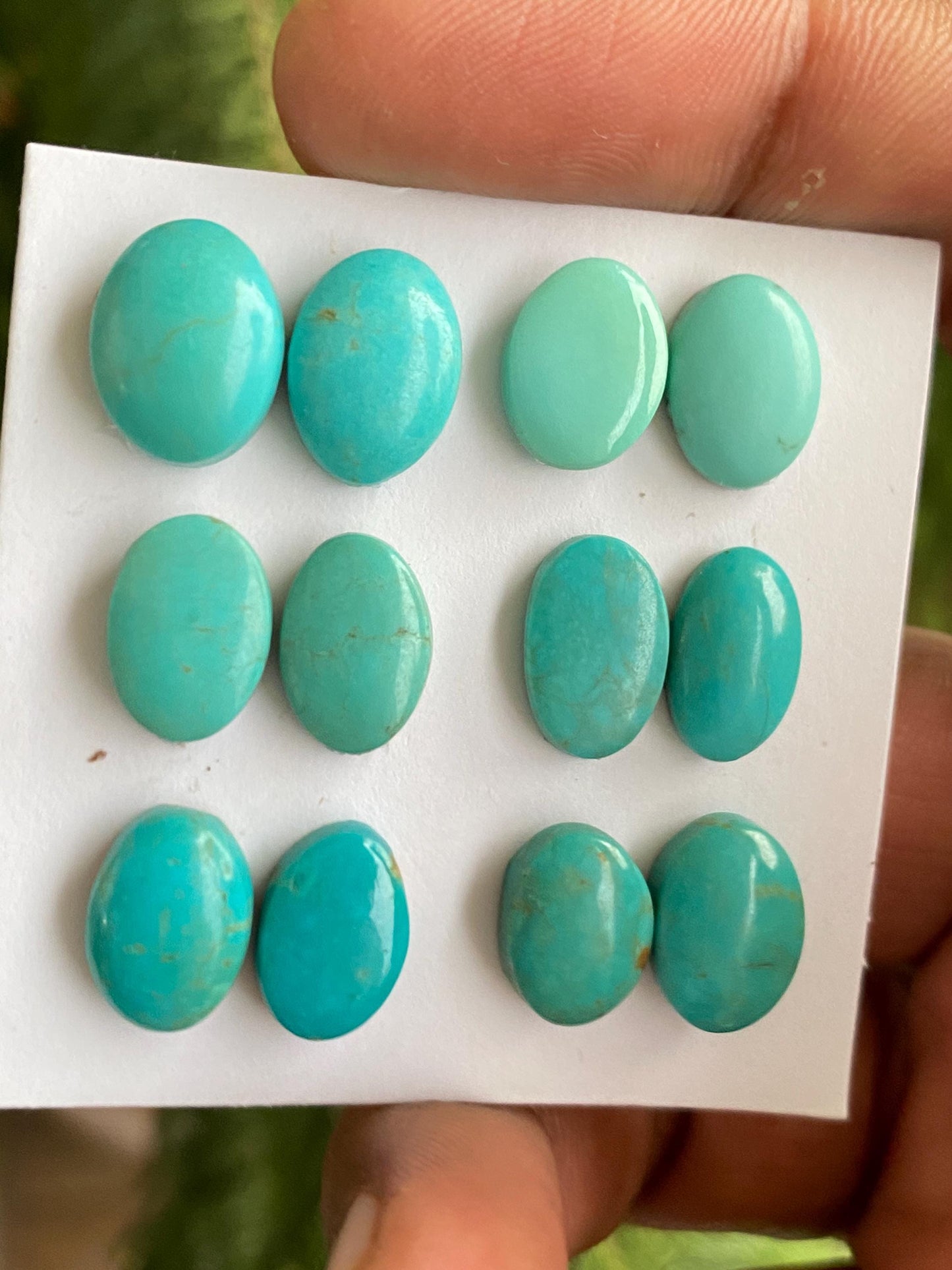 Fabulous rare Arizona mines Turquoise cabochons pair natural smooth polished ovals pcs 12 wt 46 carats 12x9mm turquoise cabochons oval