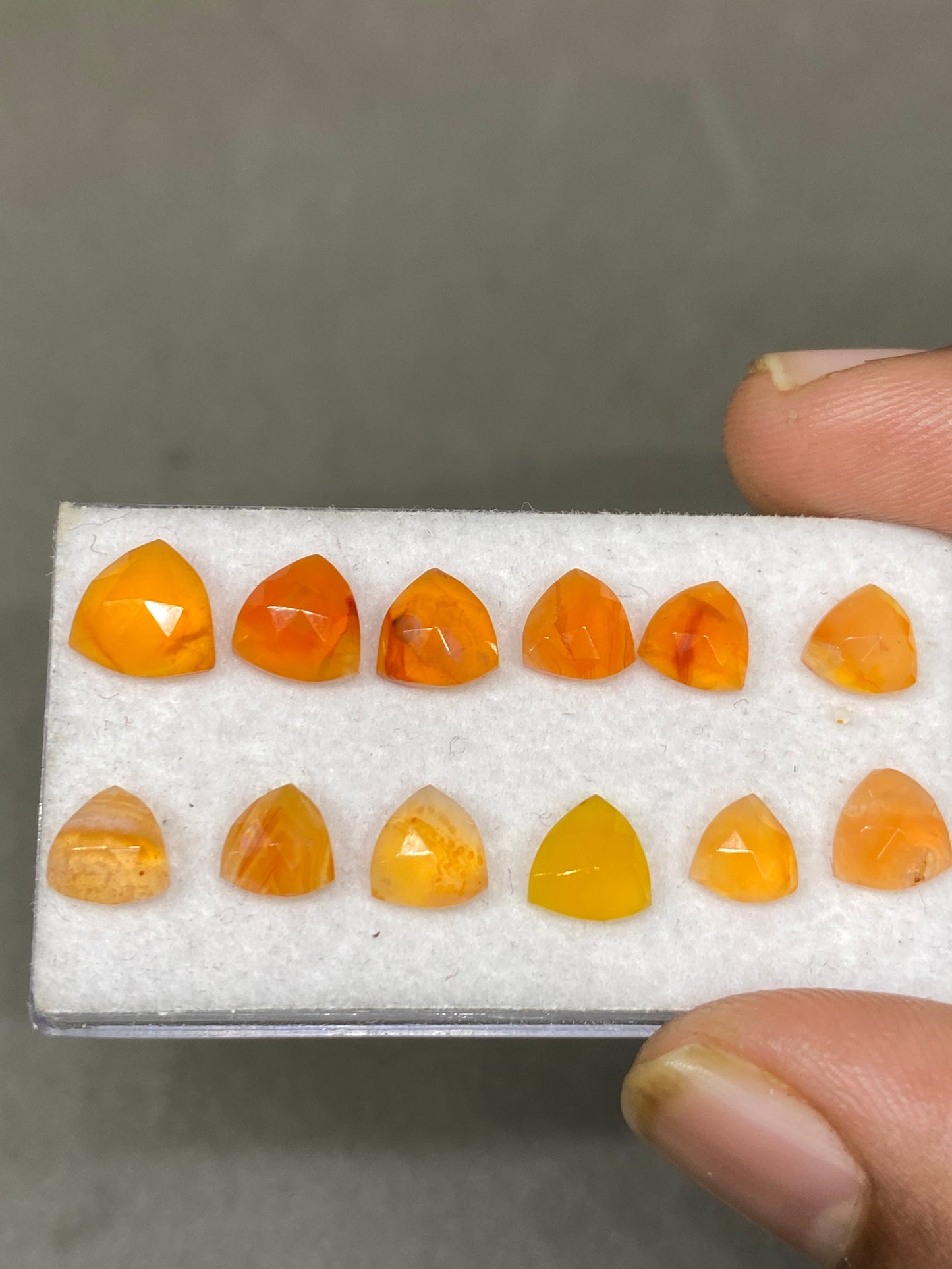 Beautiful  Carnelian rosecut trillion size pcs 12 wt carats size aaa quality trillion shapes carnelian cabochons