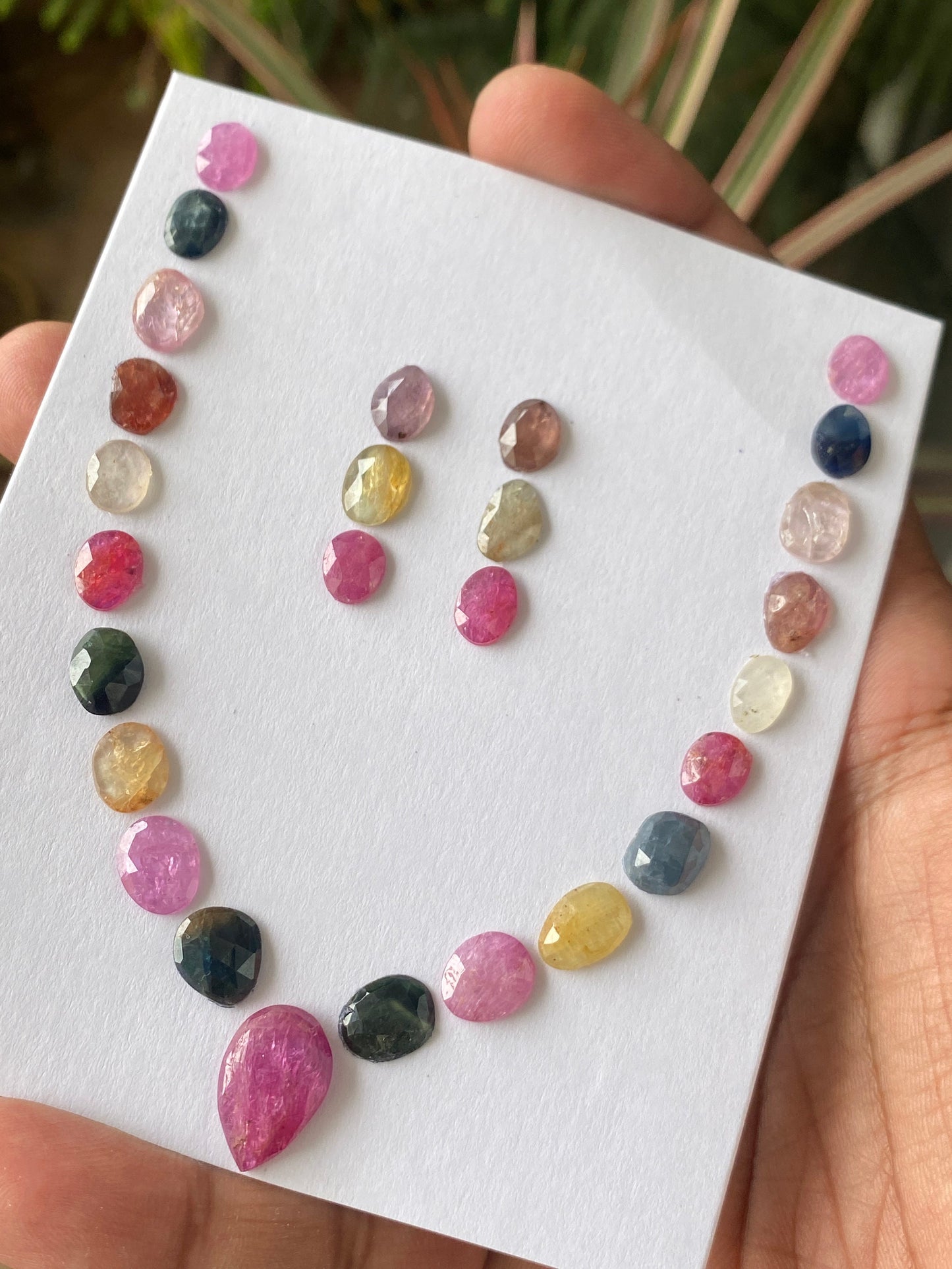 Elegant very rare colorful sapphire rosecut necklace multi sapphire lot amazing quality pcs 27 wt 47 cts size 8x6mm-16x10mm umba sapphire