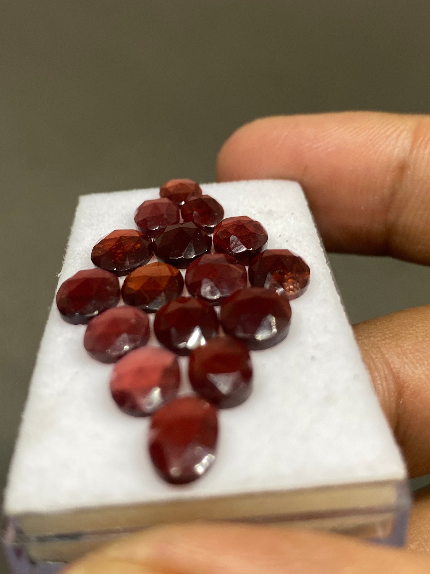 Gorgeous rare rosecut red orange garnet fancy garnet rosecut 7.7x5mm-9x6.5mm pcs 16 wt 24 cts mix sizes  orange garnet rosecut