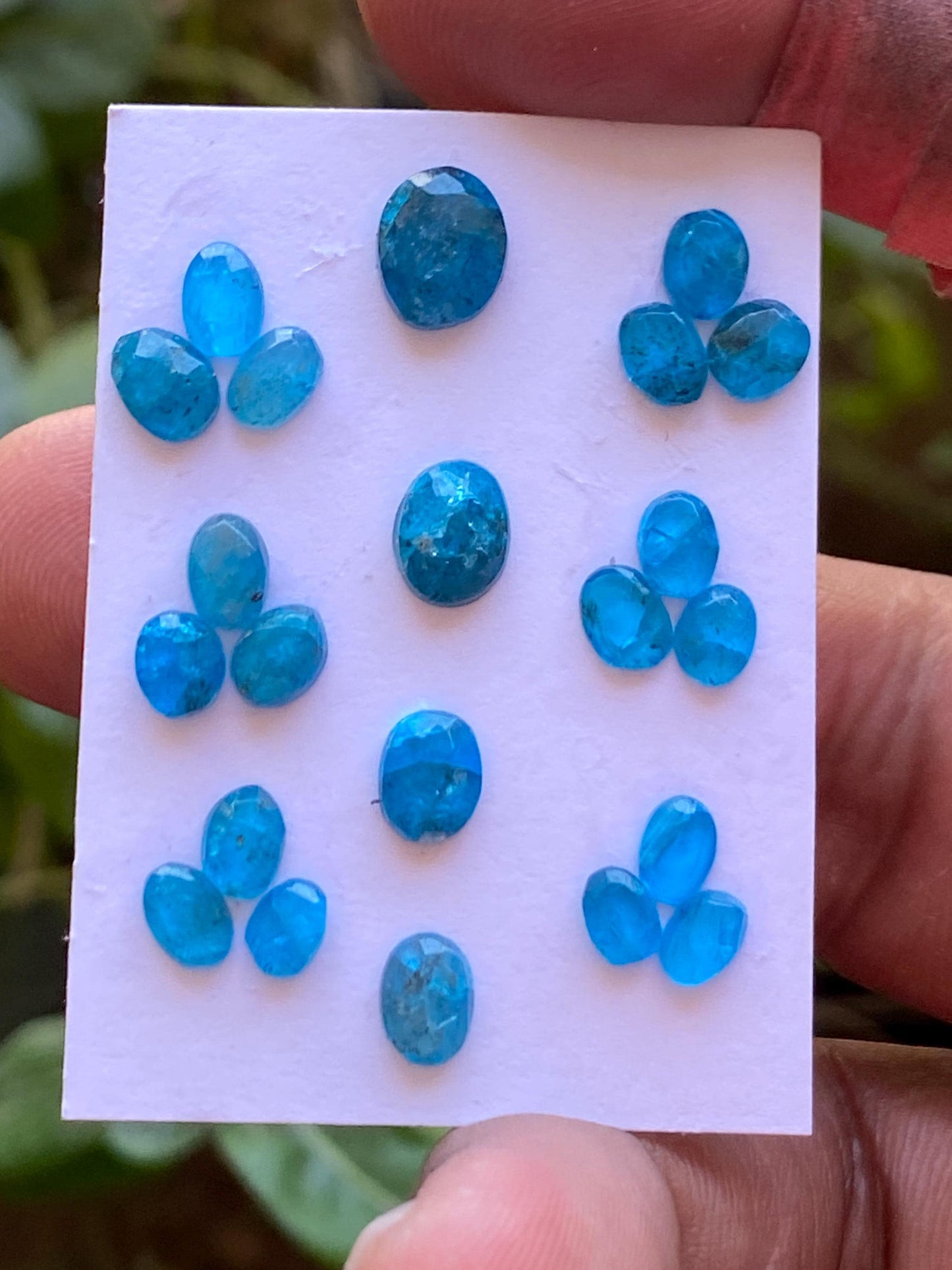 Stunning Neon Blue apatite rosecut wholesale lot wt 12 cts pcs 22 size 5.1x3.8mm-8.4x6.8mm rosecut neon blue apatite flats apatite rosecut