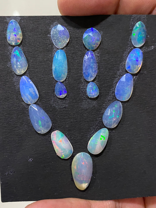 Scintillating Ethiopian opal rosecut Welo opal rosecut necklace wt 16 cts pcs 17 size 8x5-15x8mm aaa opal beautiful fire opal rosecut