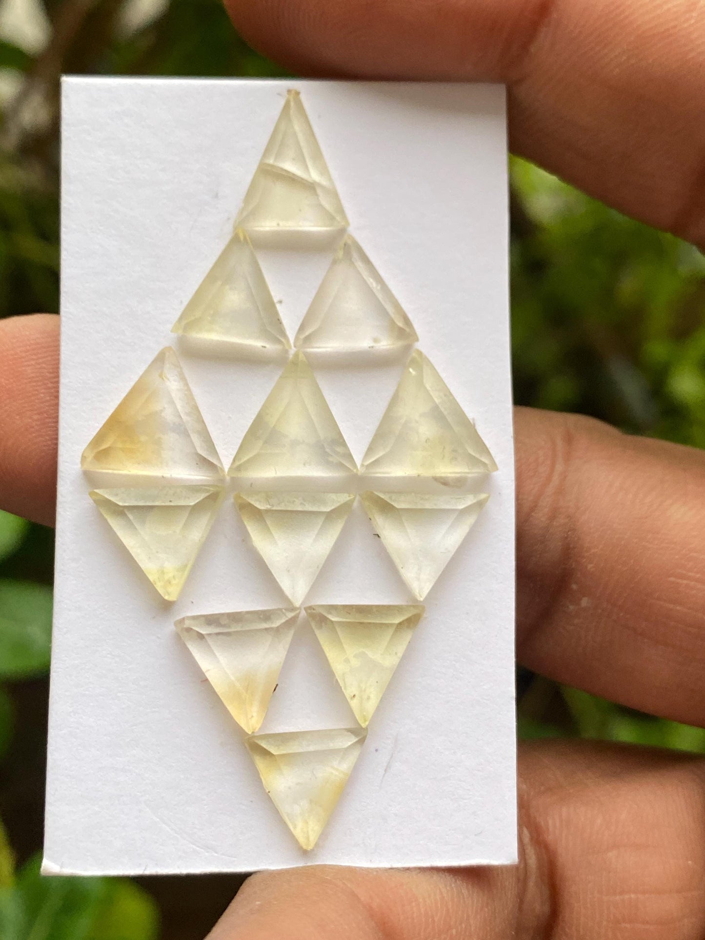 Attractive rare citrine triangle kite geometric  flatback beautiful fine quality pcs 12 wt 22 cts size 9.2x8.6mm-10.1x9.7mm citrine flatback