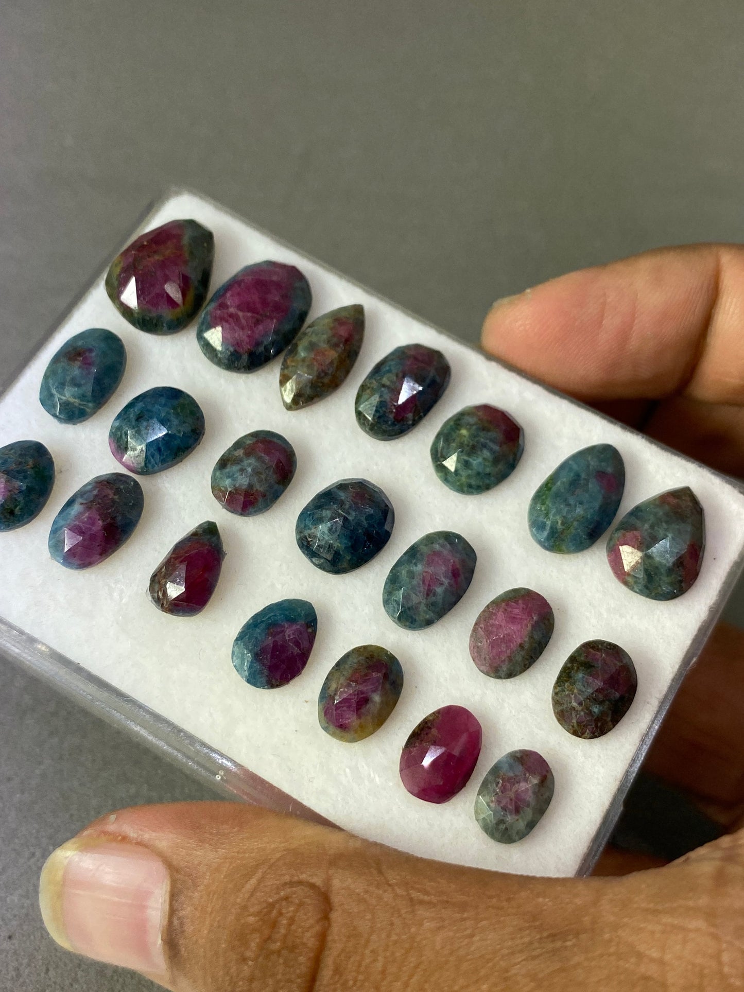 Awesome rare natural ruby fuschite rosecut oval lot  pcs 21 wt 89 cts size 7.8mm-16x11mm unheated untreated ruby rosecut