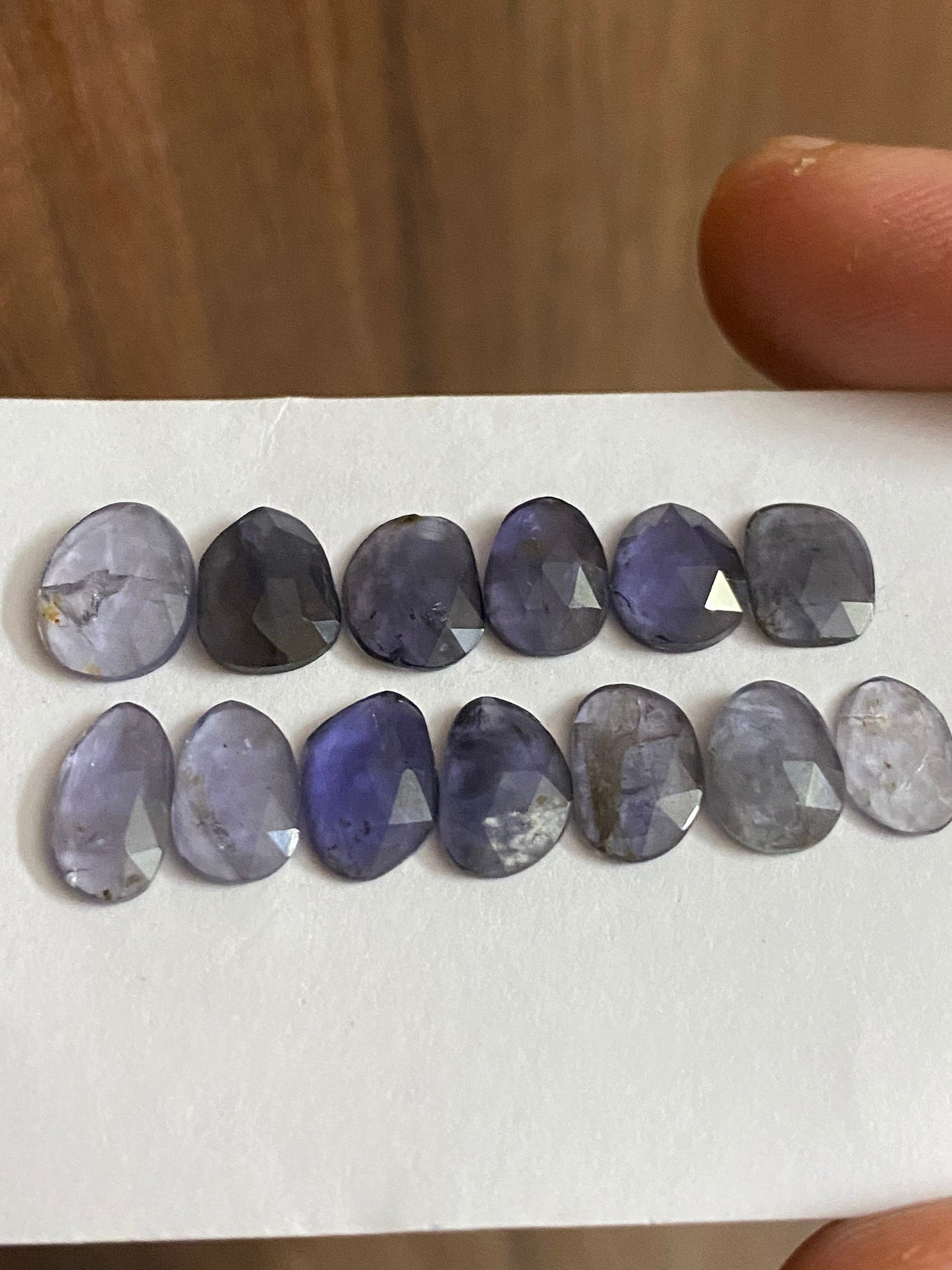 Stunning  Rare iolite rosecut fancy wholesale lot weight 10.20 carats size 8x7-13x7mm pcs 13 iolite rosecut