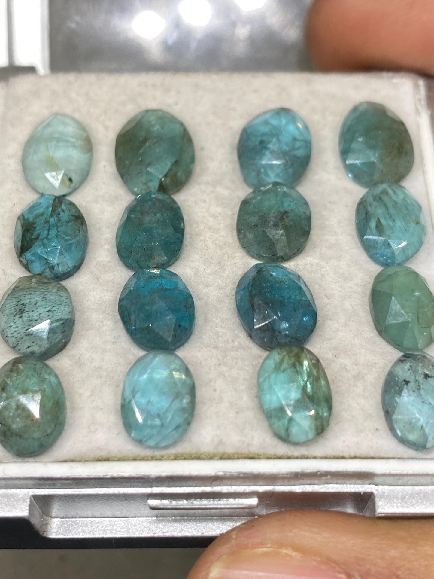 Gorgeous Blue green apatite rosecut wholesale lot weight 31 cts pcs 12 rosecut blue apatite flats size 8.5x6-10x8mm apatite rosecut