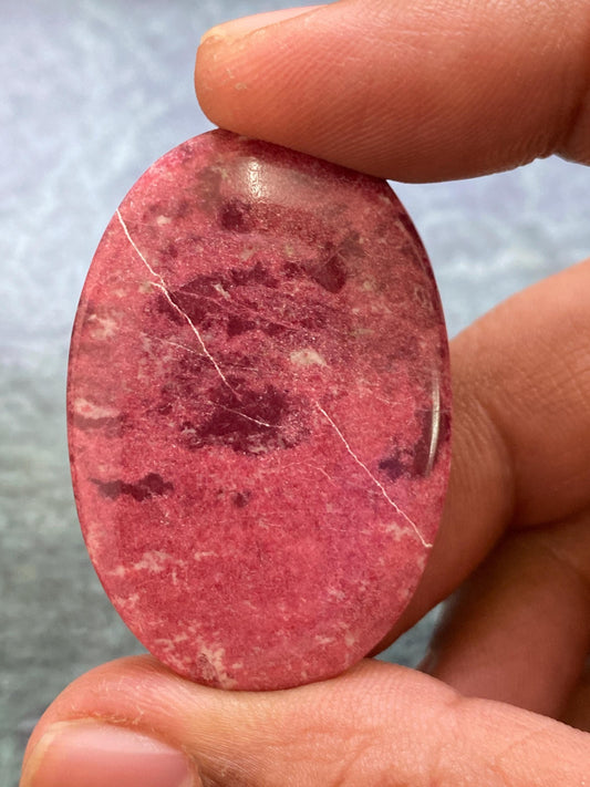 Amazing Thulite Rosaline Norway mines aaa rare huge oval cabochon wire wrap supply 5.76 grams 44x29mm Thulite cabochon oval cabochon