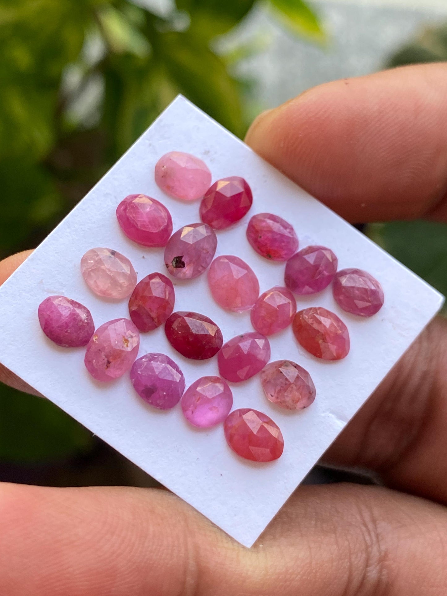 Stunning Rare mozambique mines ruby oval rose cut wt 15 cts  pcs 20 size 5.6x4.5mm-7x5mm ruby oval rosecut flatbacks