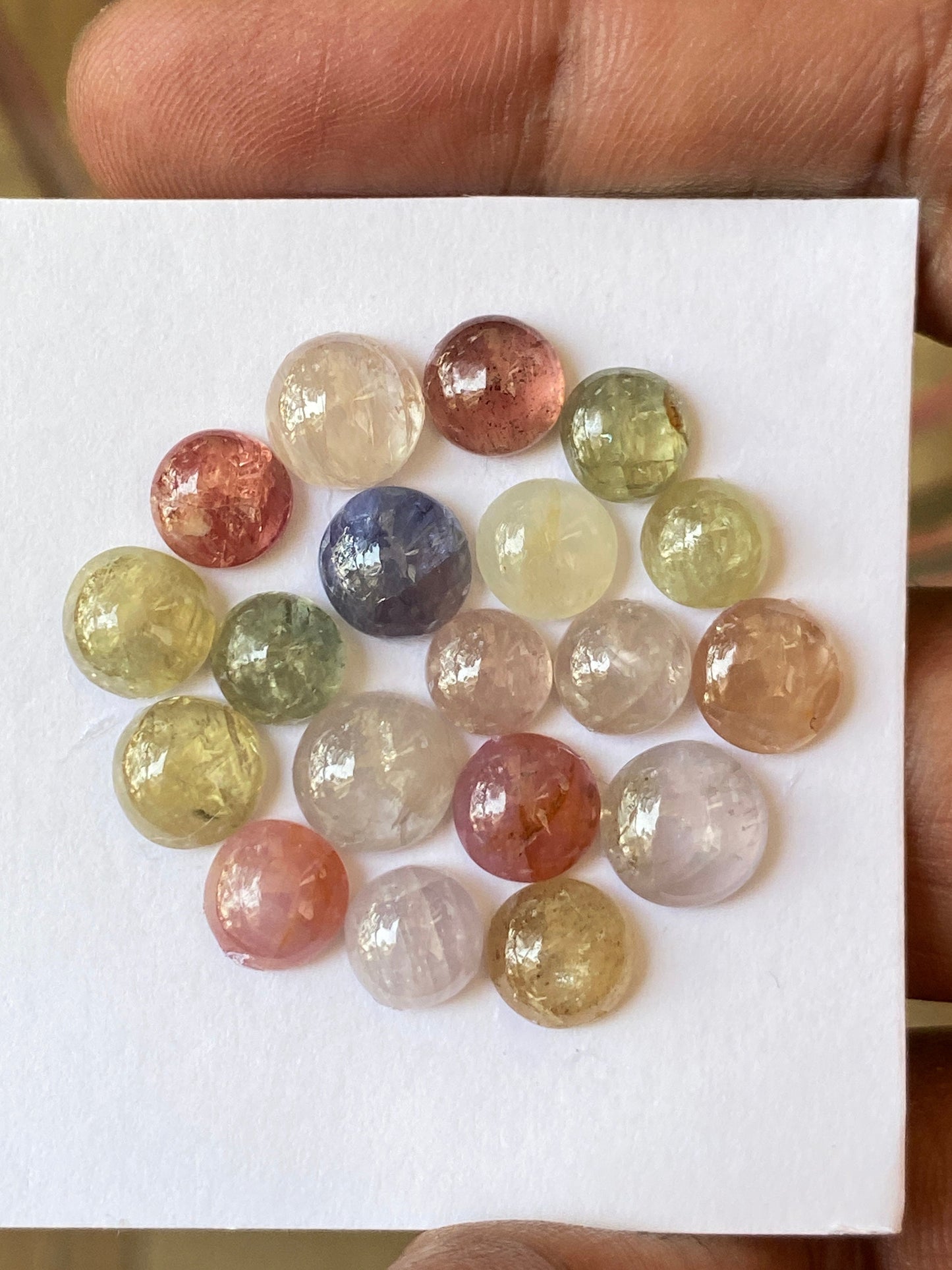 Mesmerising Nice beautiful rare umba sapphire round cabochons wt 47.50 carats size 7mm-9mm pcs 19 natural sapphire unheated untreated