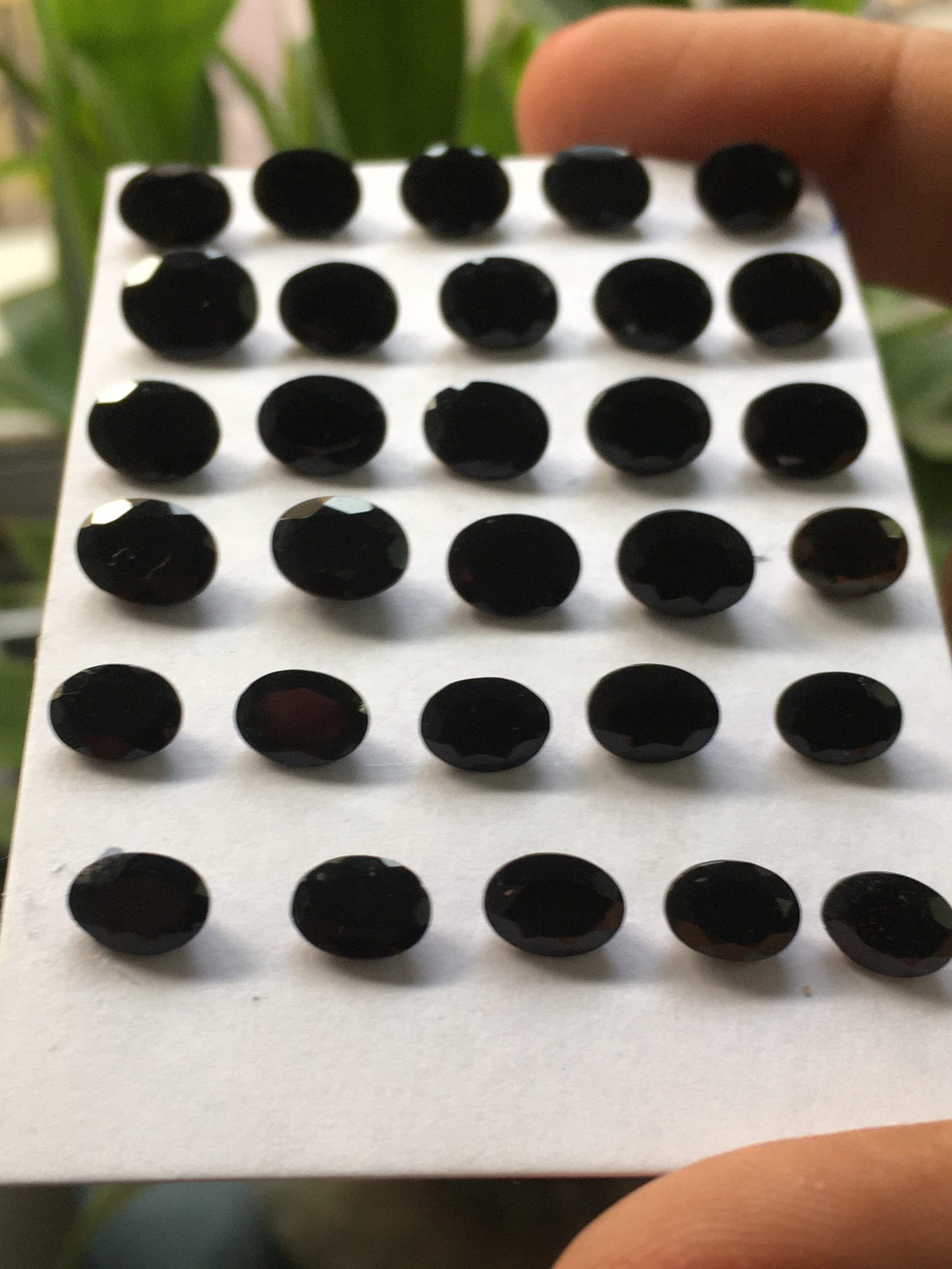 Stunning black spinel oval cuts amazing quality pcs 30 weight 31.20 carats size 7x5mm to 9x7mm black spinel cutstones