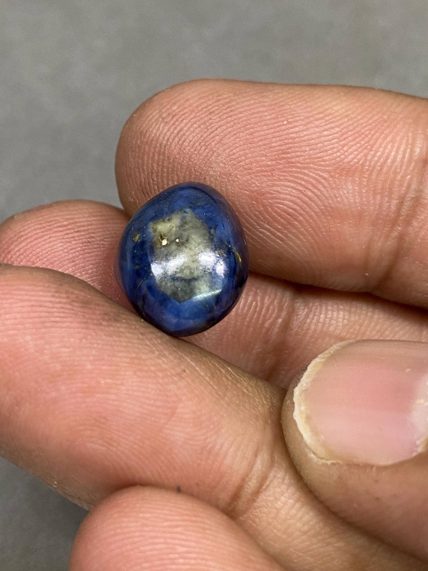 Lovely extremely rare Natural Bicolor blue yellow sapphire nugget smooth wt 15.55 carats size 11mm unheated hexagonal fancy blue sapphire