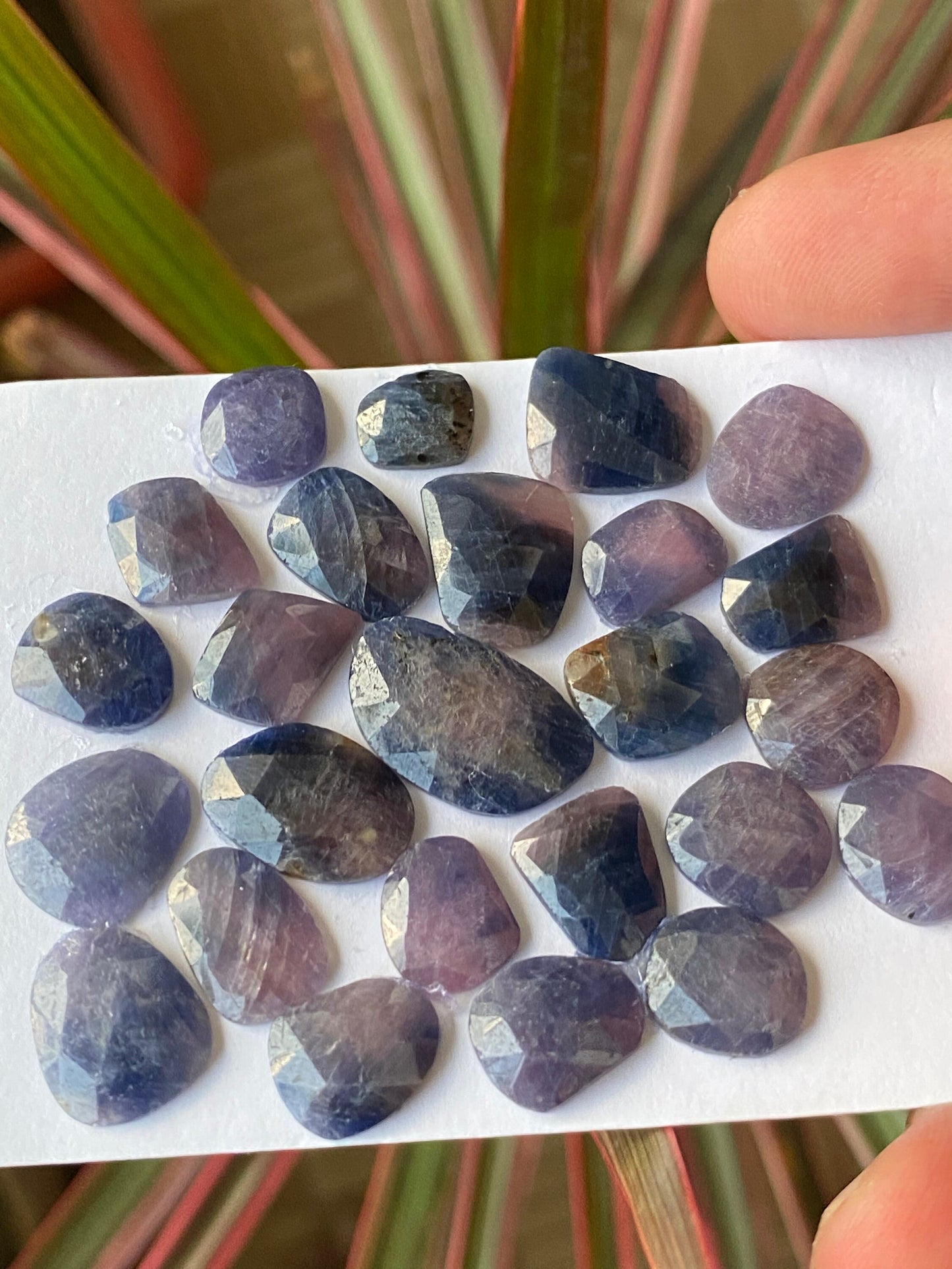 Fascinating Natural unheated untreated blue purple sapphire rosecut wt 83.50 cts pcs 25 8.7x7.7mm-18.5x11.3mm unheated blue sapphire rosecut