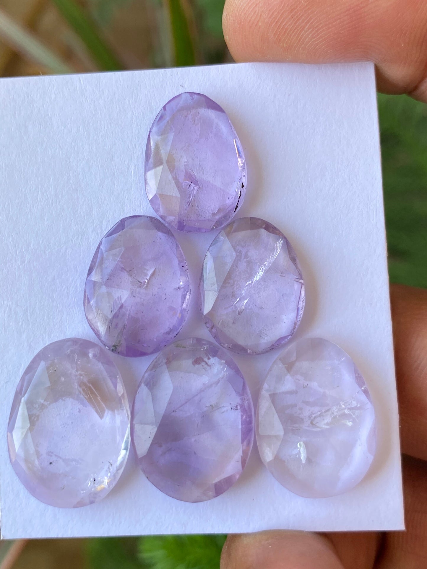 Gorgeous rare Brazilian mines Amethyst big size rosecut wt 58 carats pcs 6 size 17.9x13mm-21x15.5mm Ametrine rosecut lot large size