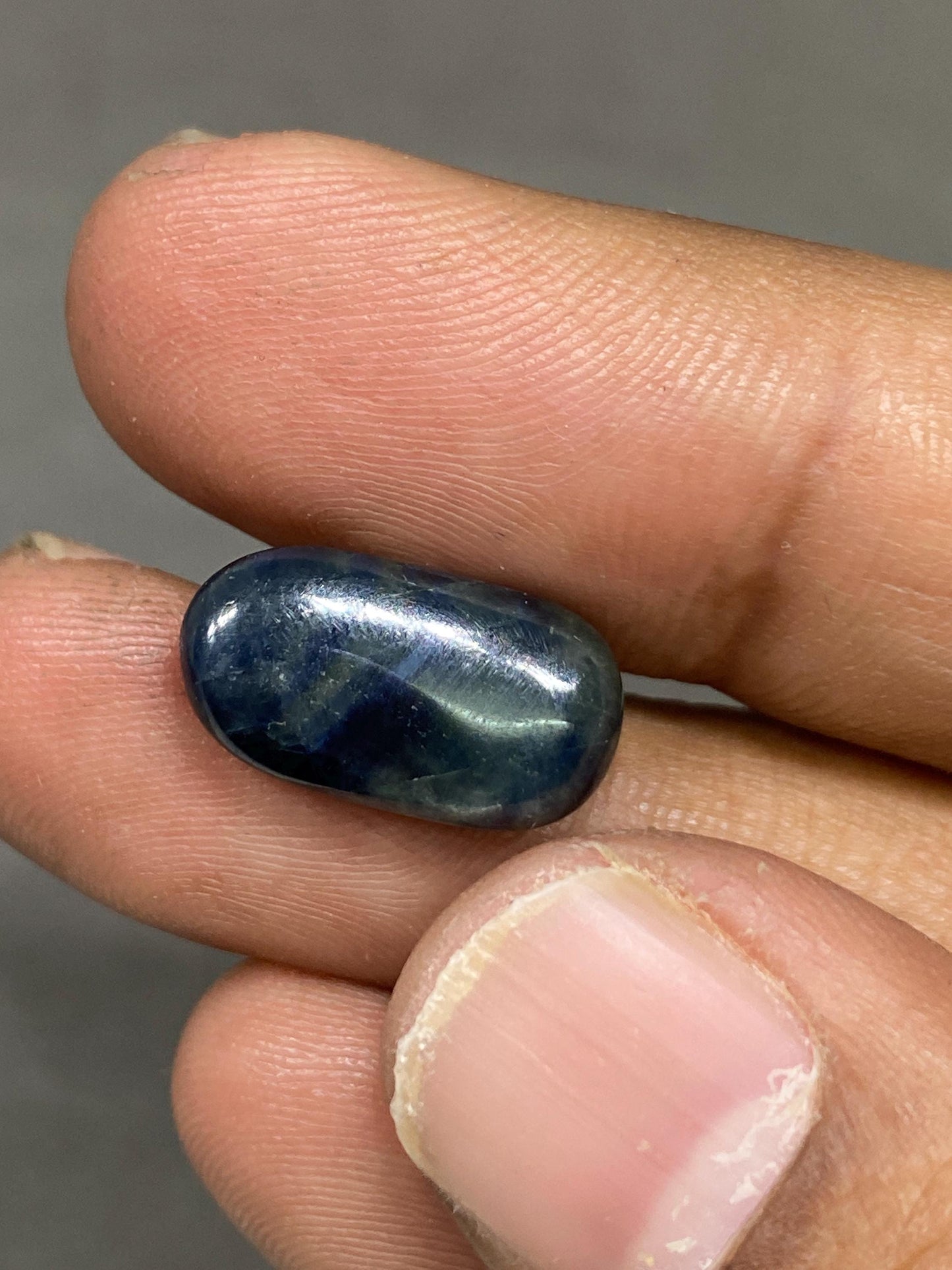 Vivacious rare Natural Bicolor pattern blue yellow sapphire nugget smooth wt 11.50 carats size 17x9mm unheated sheen fancy blue sapphire