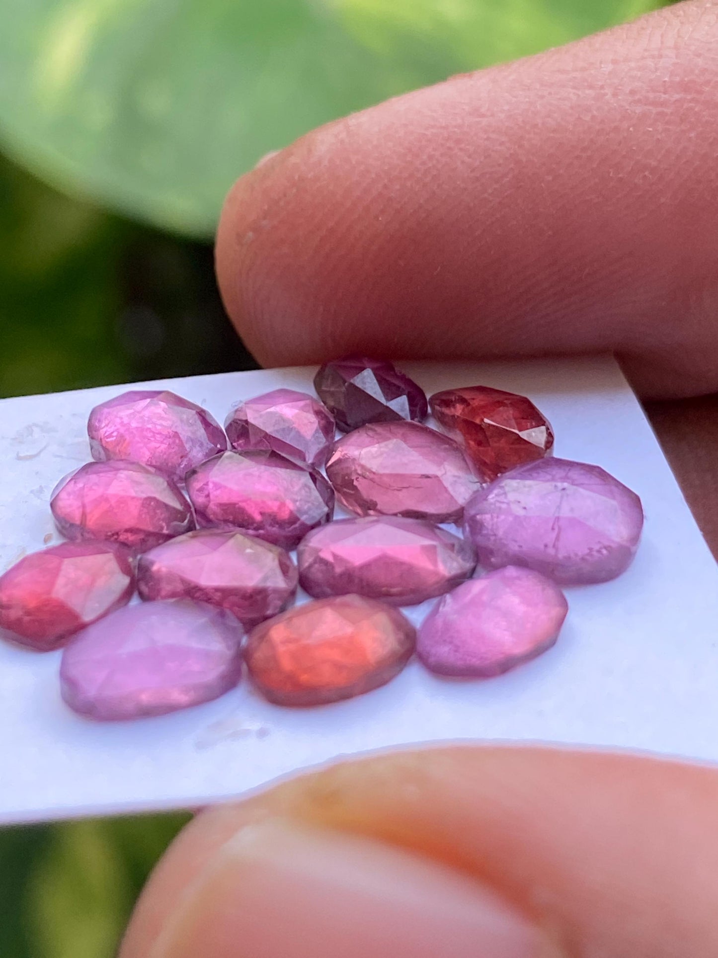 Rhodolite pink garnet Rosecut size 5.5x4.5mm-7x6mm wt 10.70 cts pcs 14 lovely pink garnet Rosecut rhodolite garnet slices