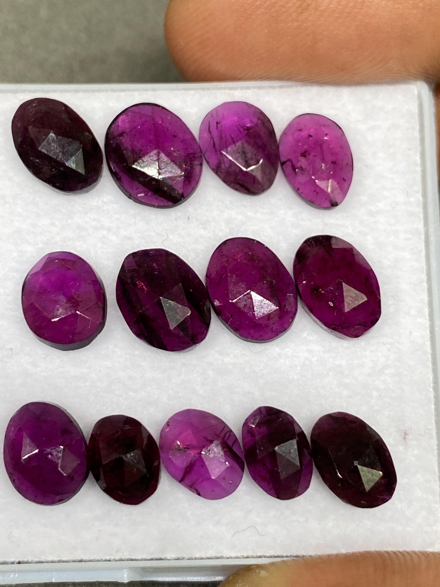 Dazzling purple garnet oval rosecut wholesale lot weight 24 carats size 7x5-9x7mm  pcs 13 purple garnet rosecut