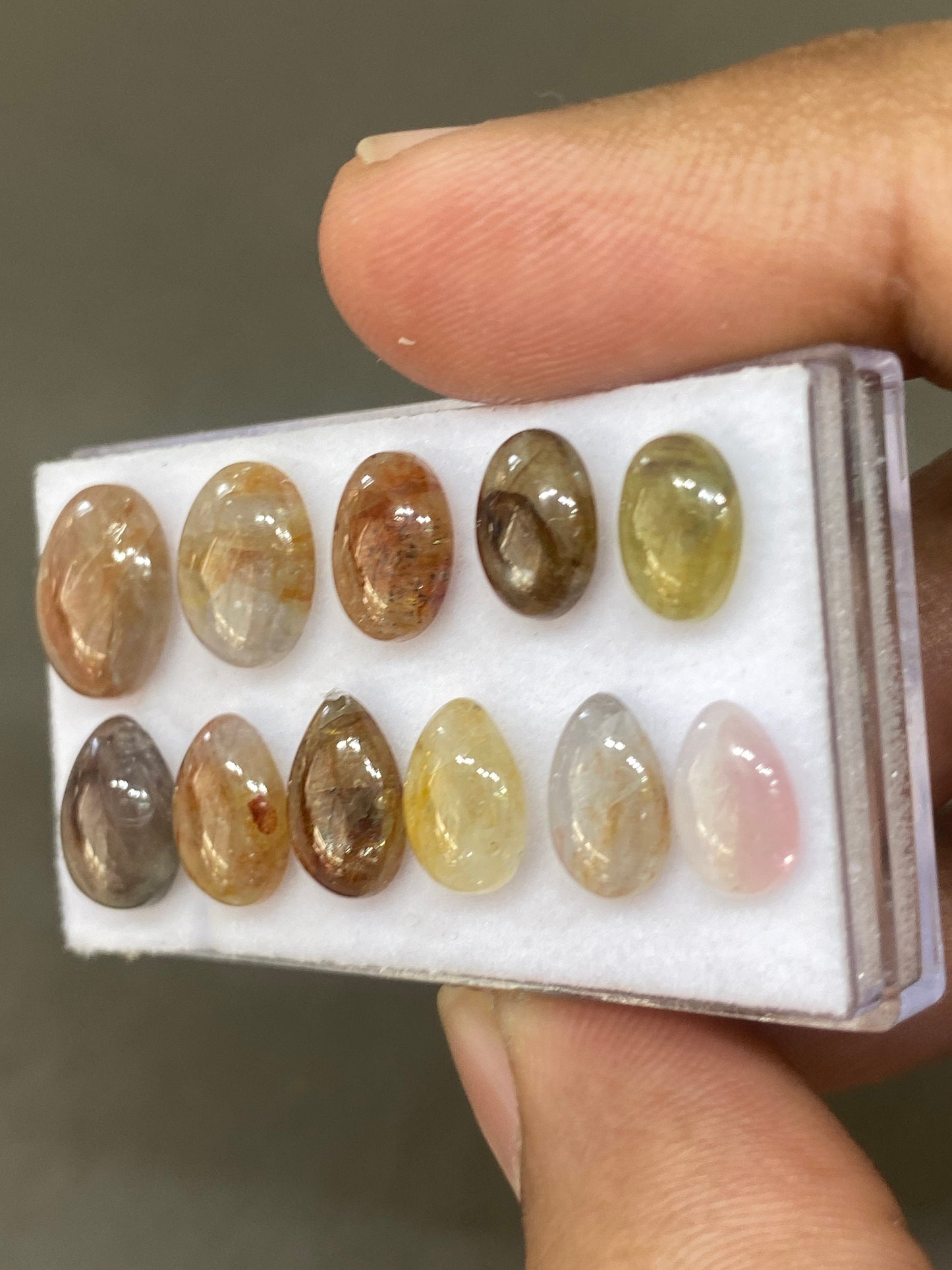 Rare natural Bicolor umba sapphire oval cabochons beautiful lot lovely size 8x6mm-12x10mm weight 32 carats pcs 10 nice lot umba sapphire