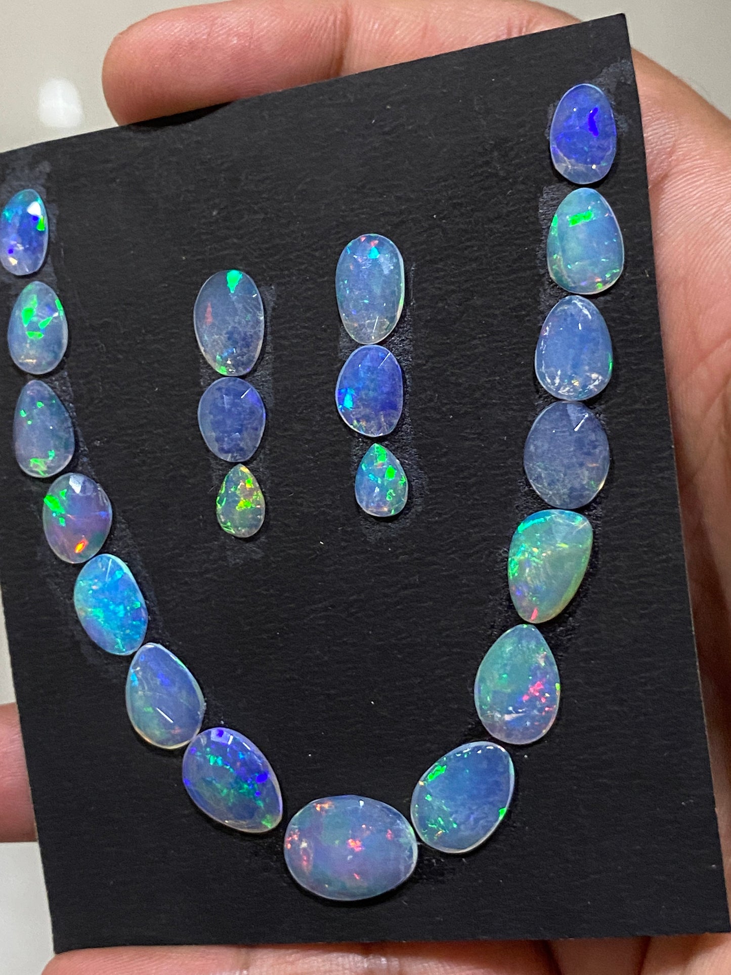 Gorgeous blue Ethiopian opal rosecut Welo opal rosecut necklace supply wt 21 cts pcs 21 aaa opal size 8x5-15x11mm fire opal rosecut