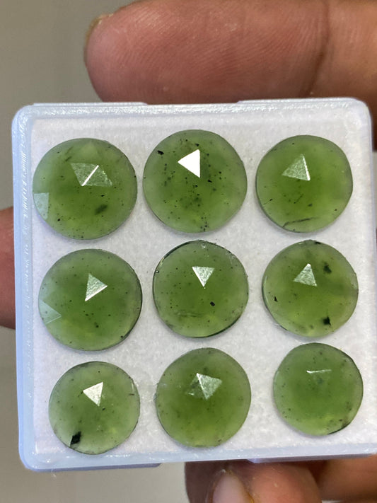 Fascinating serpentine rosecuts round weight 21.5 carats pcs 9 size 10mm-11mm faceted serpentine wholesale price