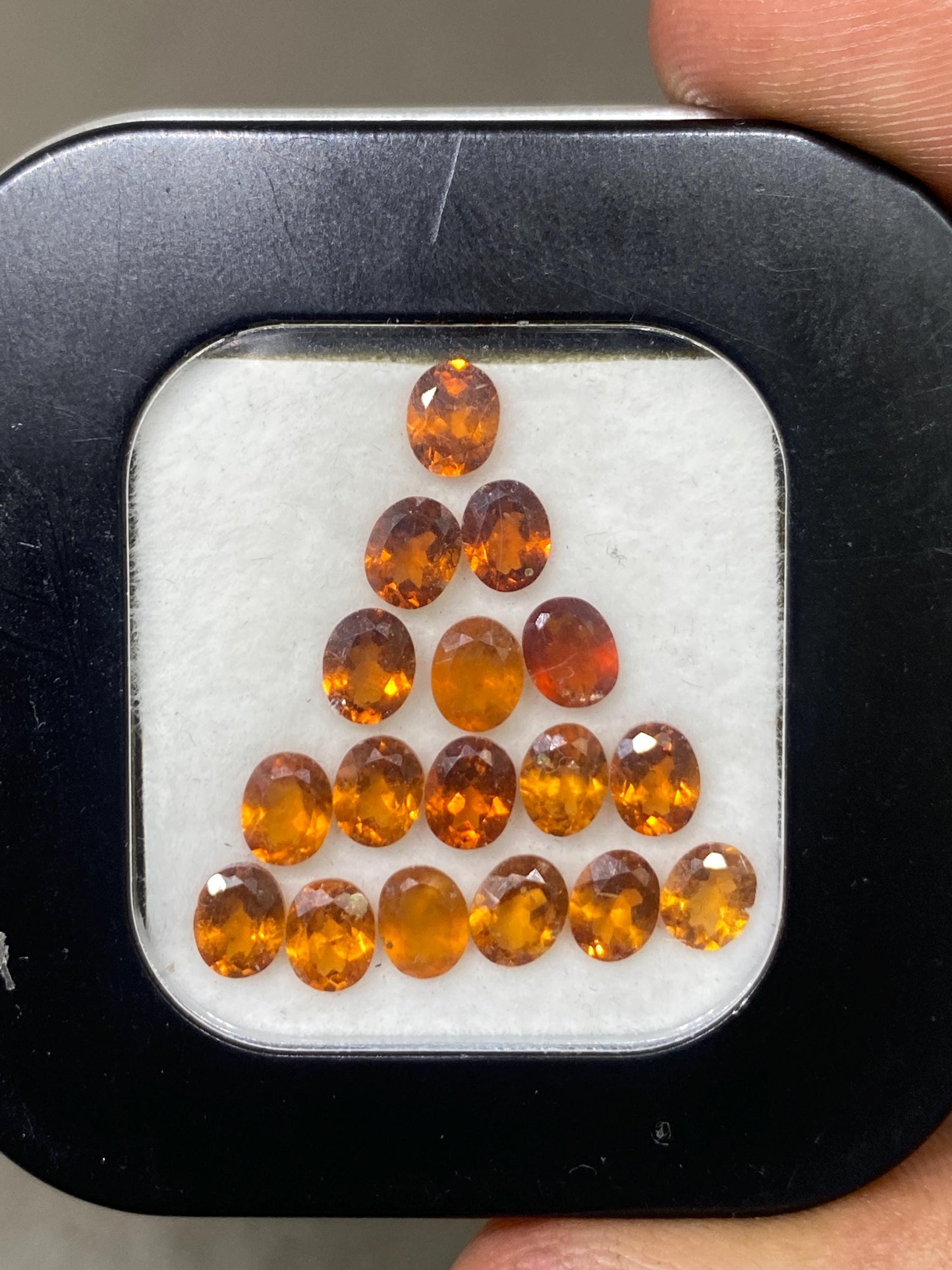 Awesome orange Fanta garnet oval  cut weight carats pcs 17 size  spessartite garnet faceted