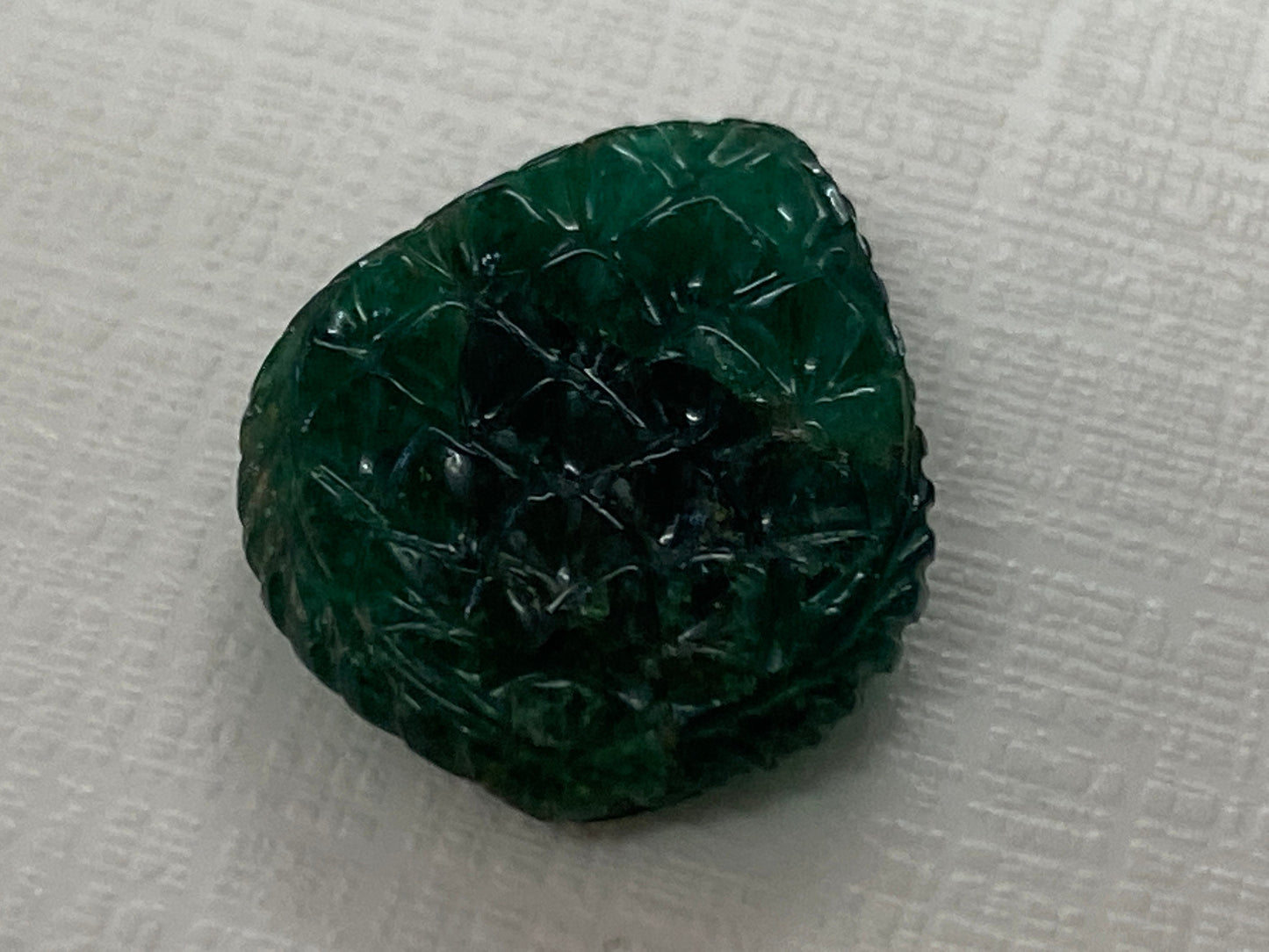 Very Very rare Zambian Emerald pendant Carving weight 12.5 carats Beautiful rare natural emerald carving Size 20x16mm rare natural emerald